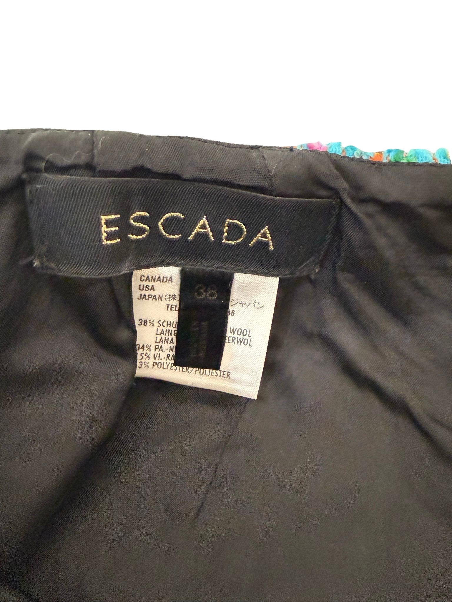 Escada Multicolor Tweed Skirt 38