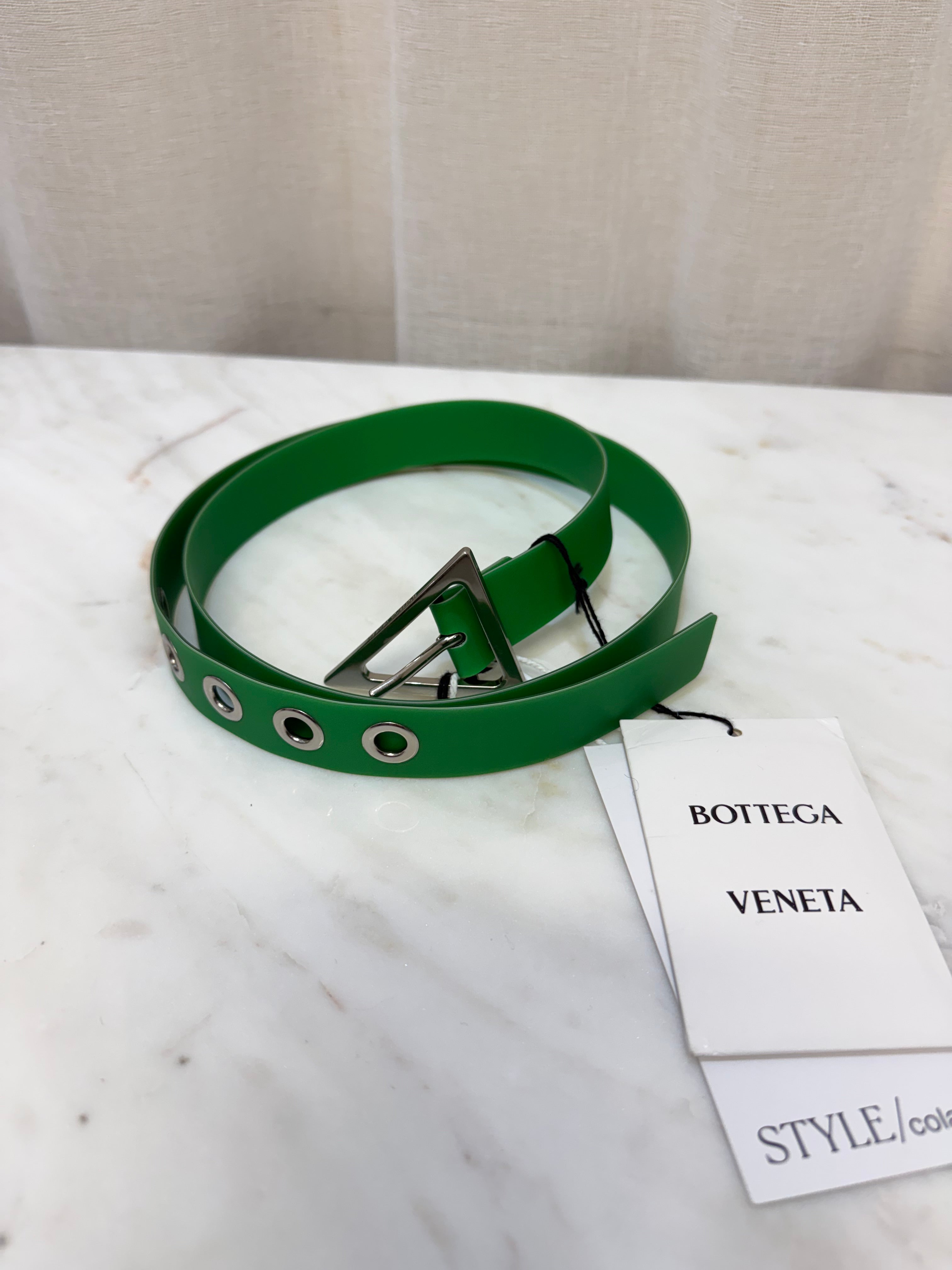 Bottega Veneta Green/Silver Belt L NWT