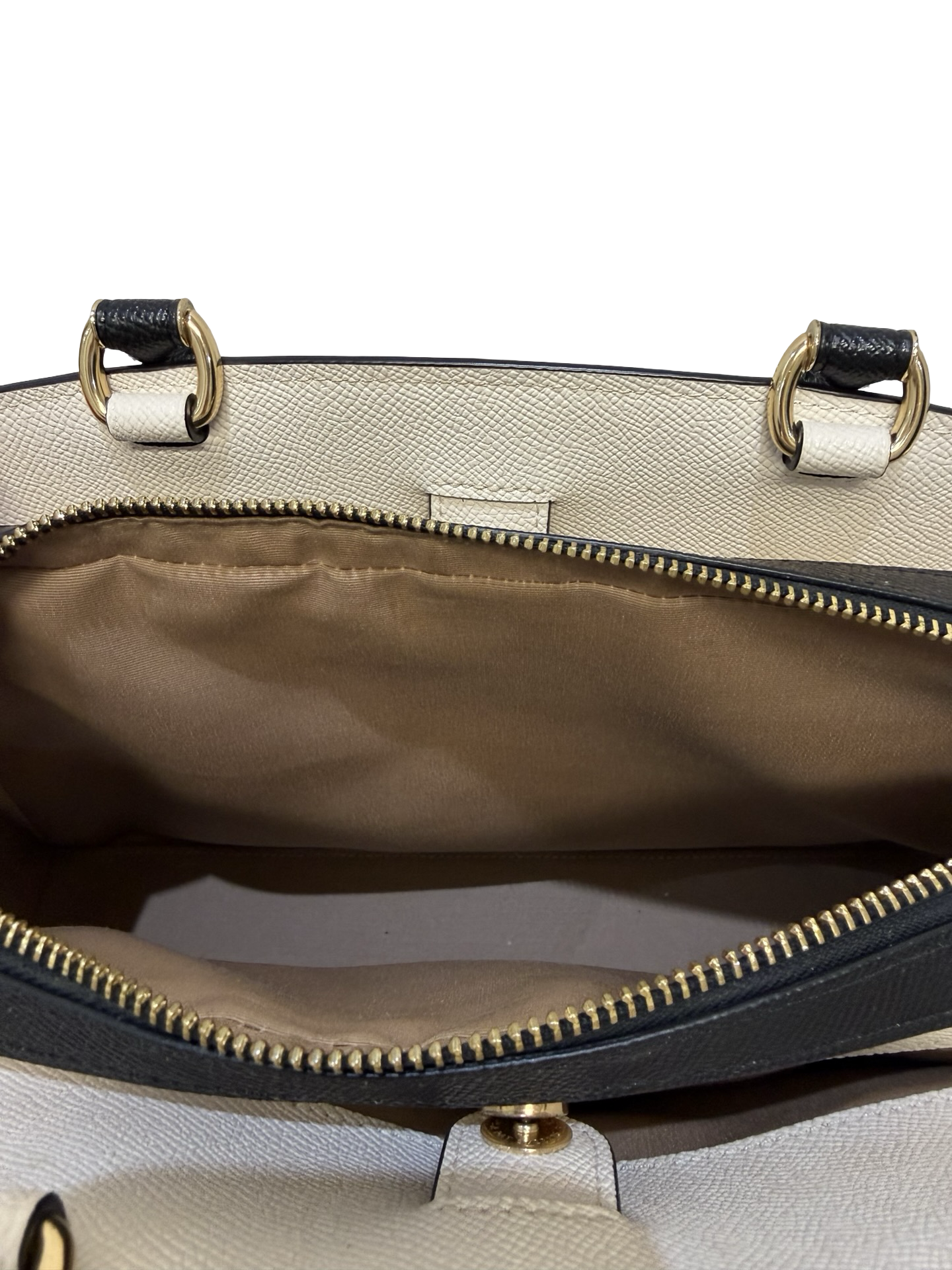 Coach Cream/Blk Shoulder Bag w/strap