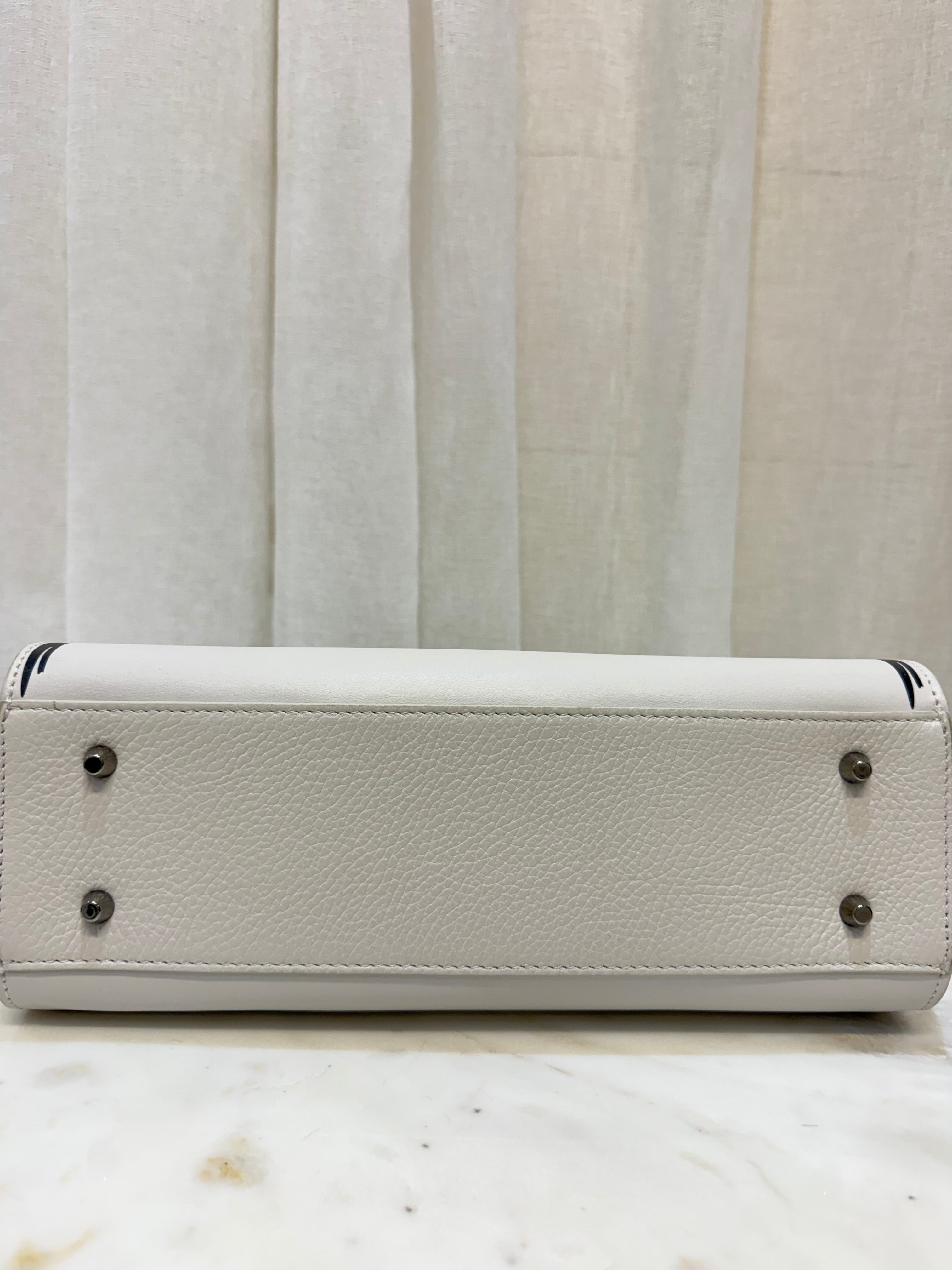 Furla White/Black Crossbody/Top Handle Bag