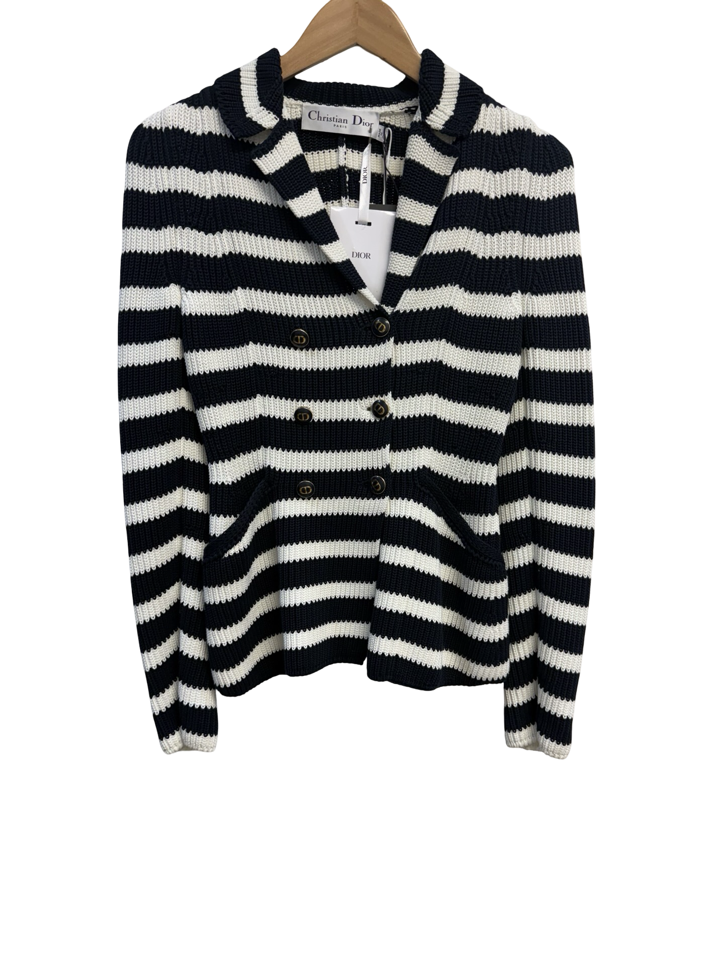 Dior Stripe Knit Blazer 34