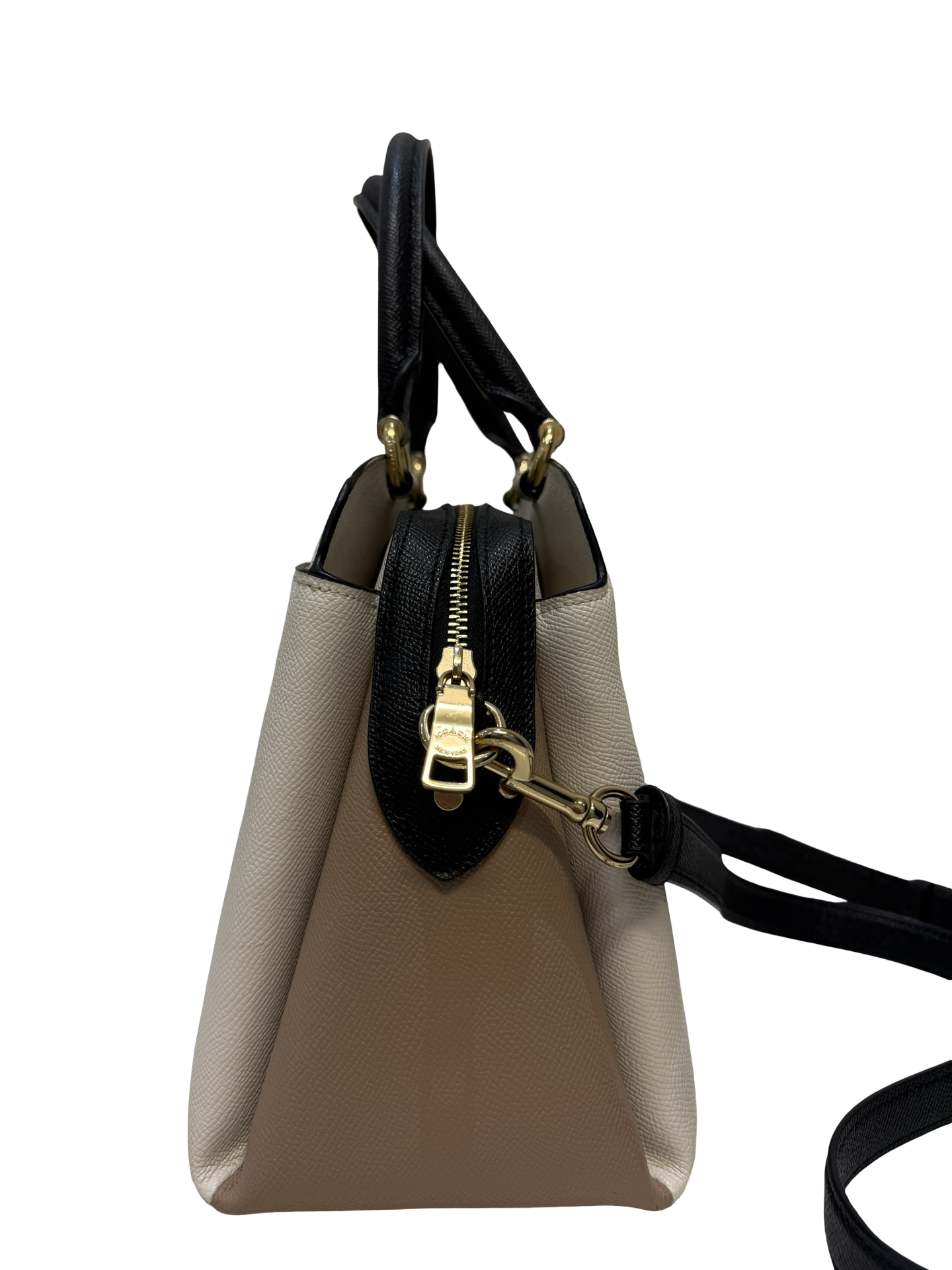 Coach Cream/Blk Shoulder Bag w/strap