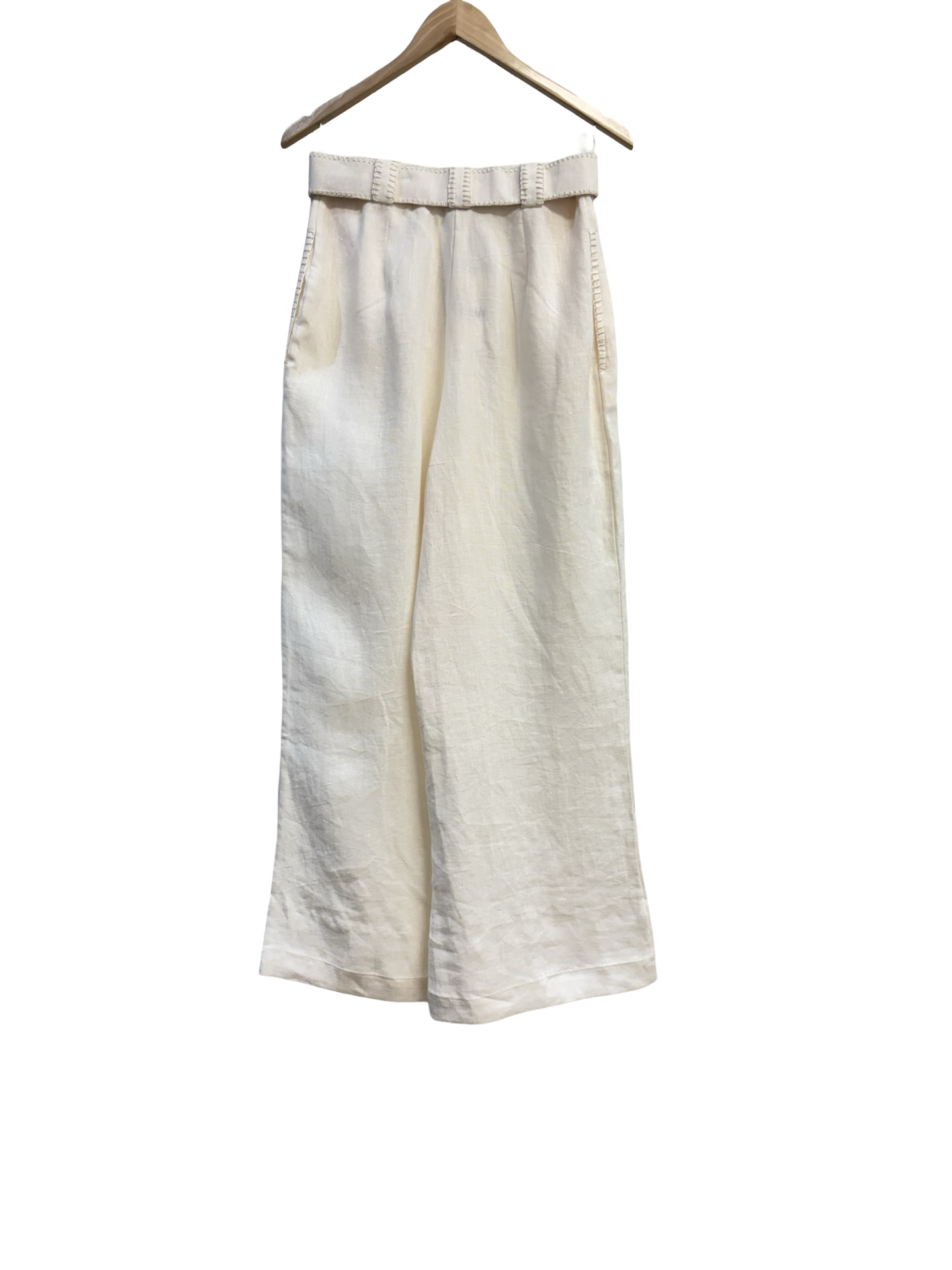 Lulu Zagame White Linen Pants 2 NWT