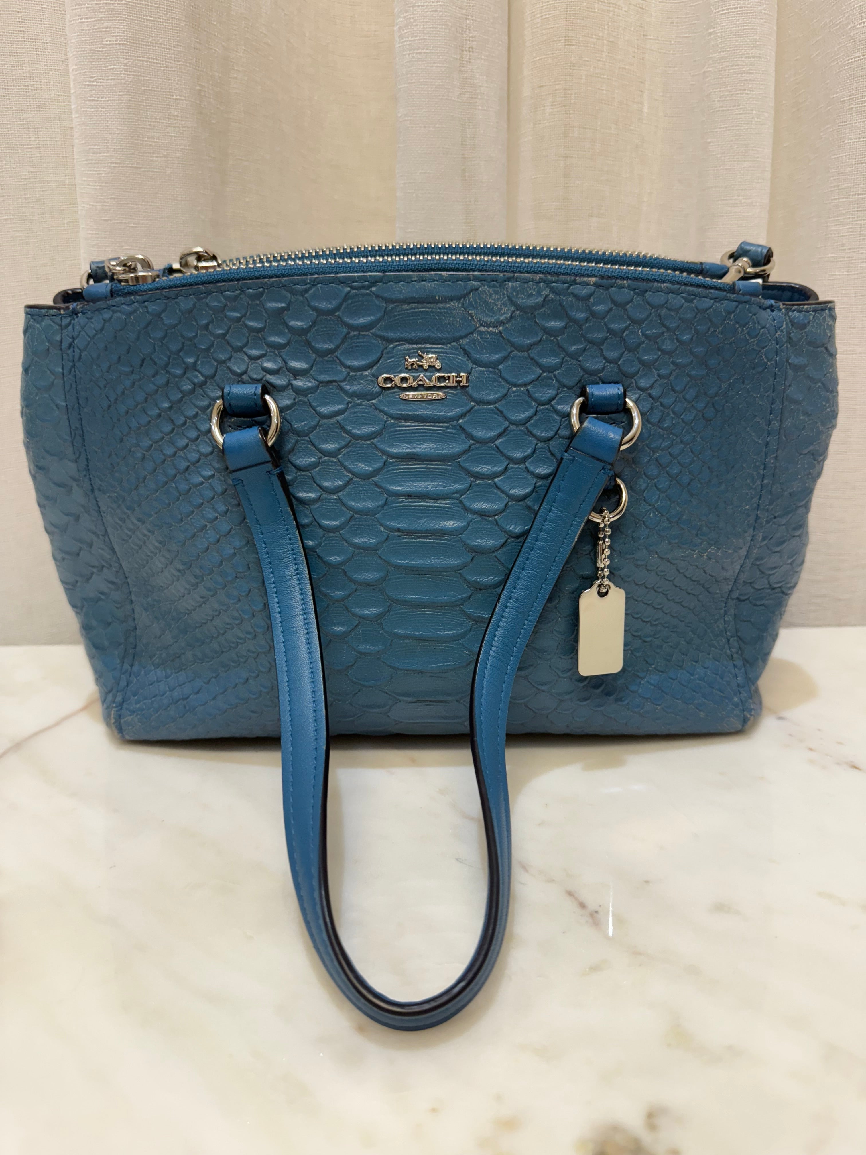 Coach Blue Crocodile Leather Bag WDB