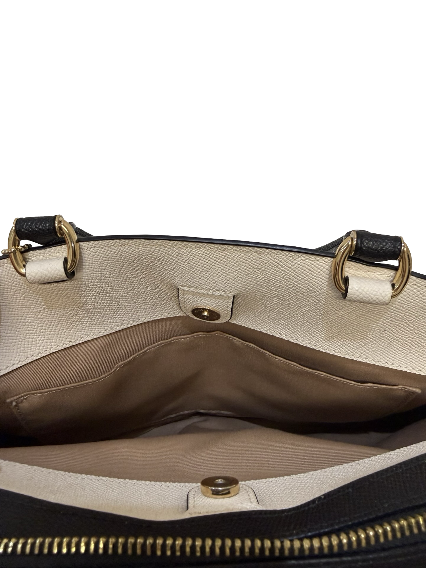 Coach Cream/Blk Shoulder Bag w/strap