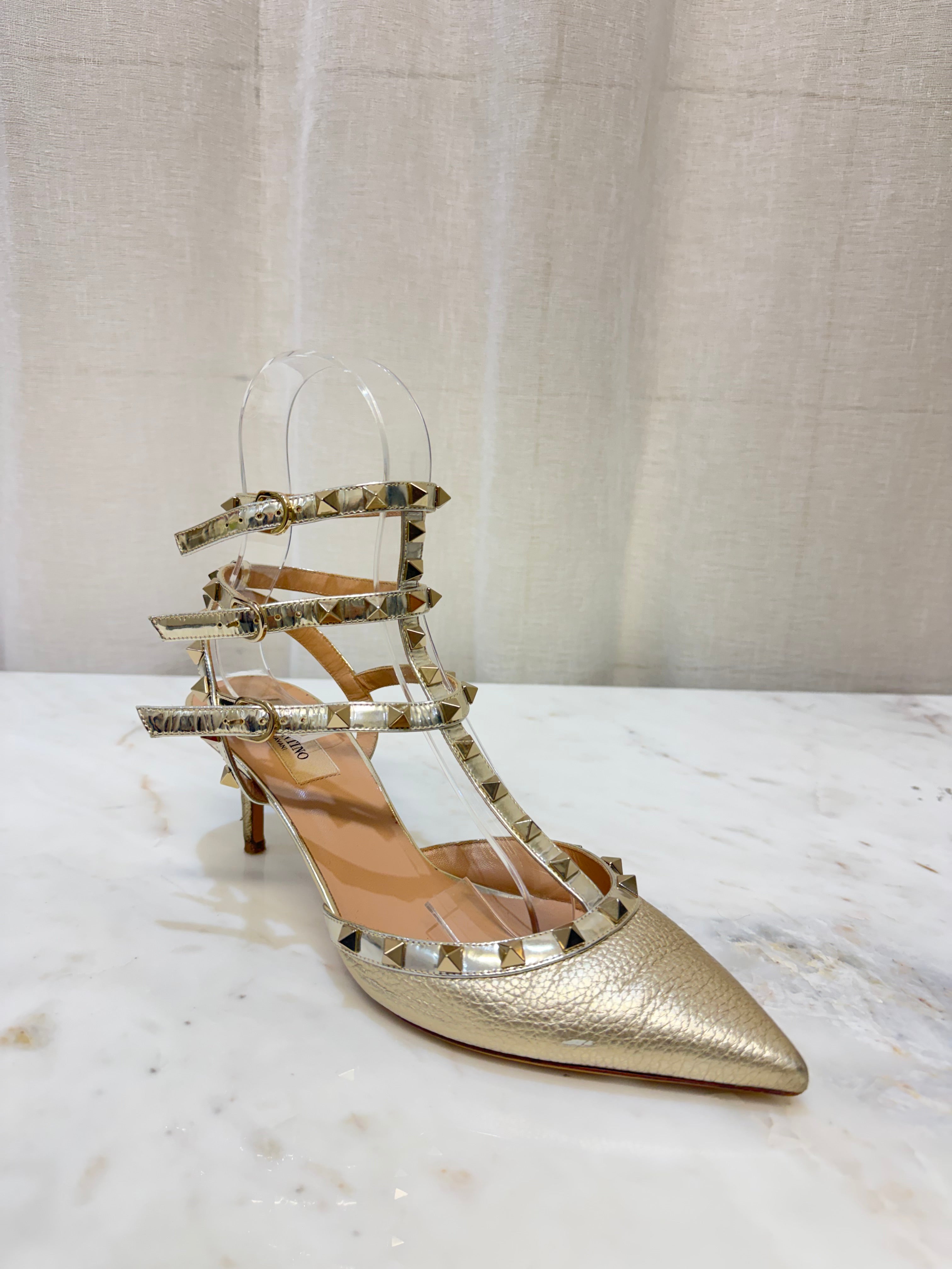 Valentino Gold Heels 39.5