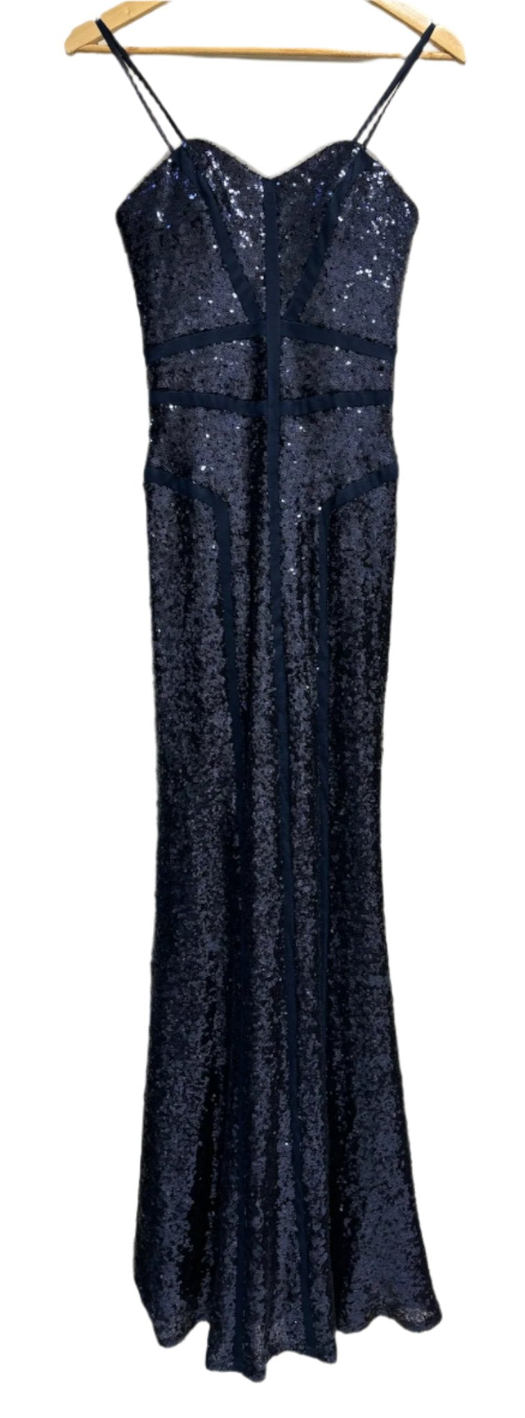 Bariano Blue Sequin Maxi Dress 8