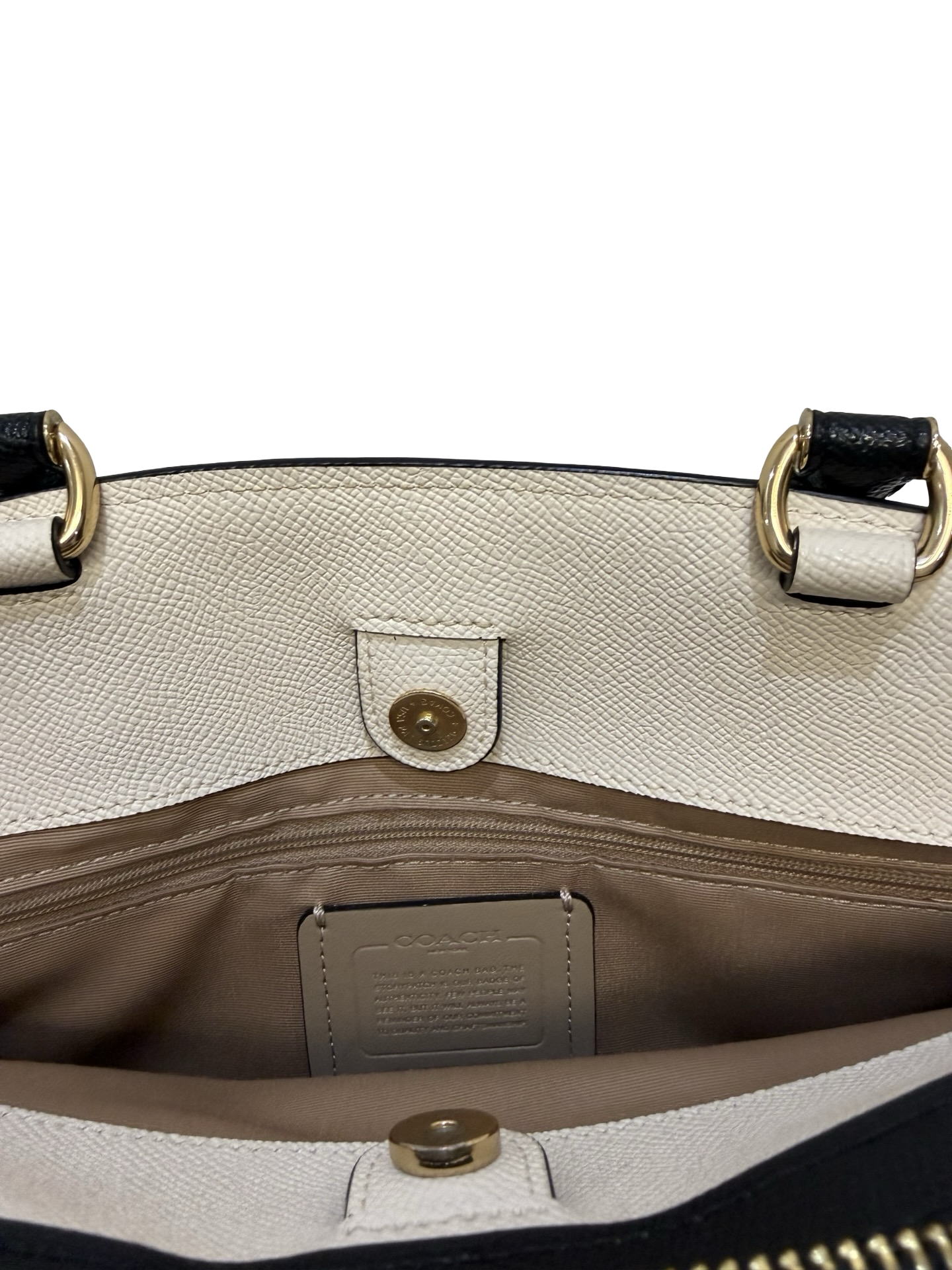 Coach Cream/Blk Shoulder Bag w/strap