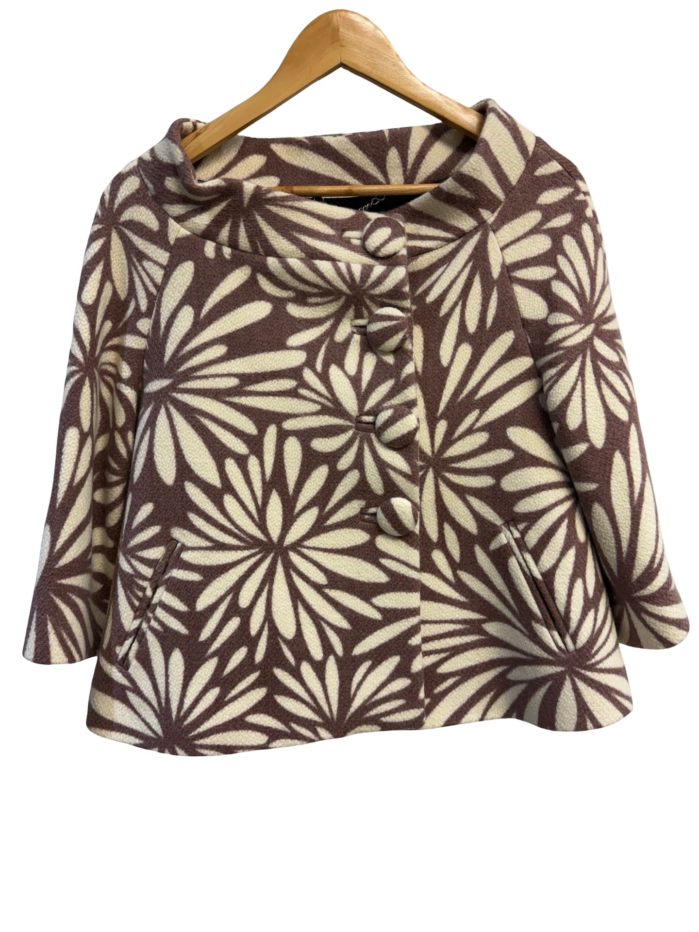 Ann-Louise Roswald Beige Swing Coat 8-10
