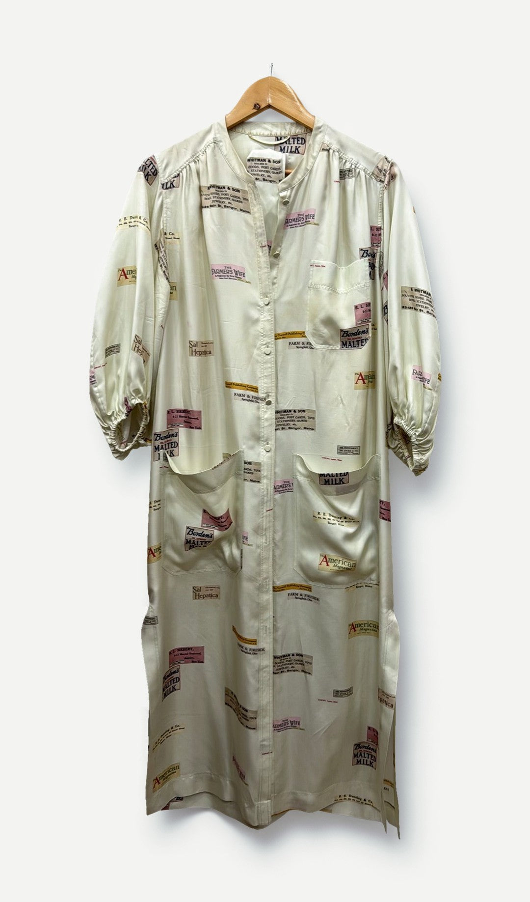 Oroton Cream Print Shirt Dress 10