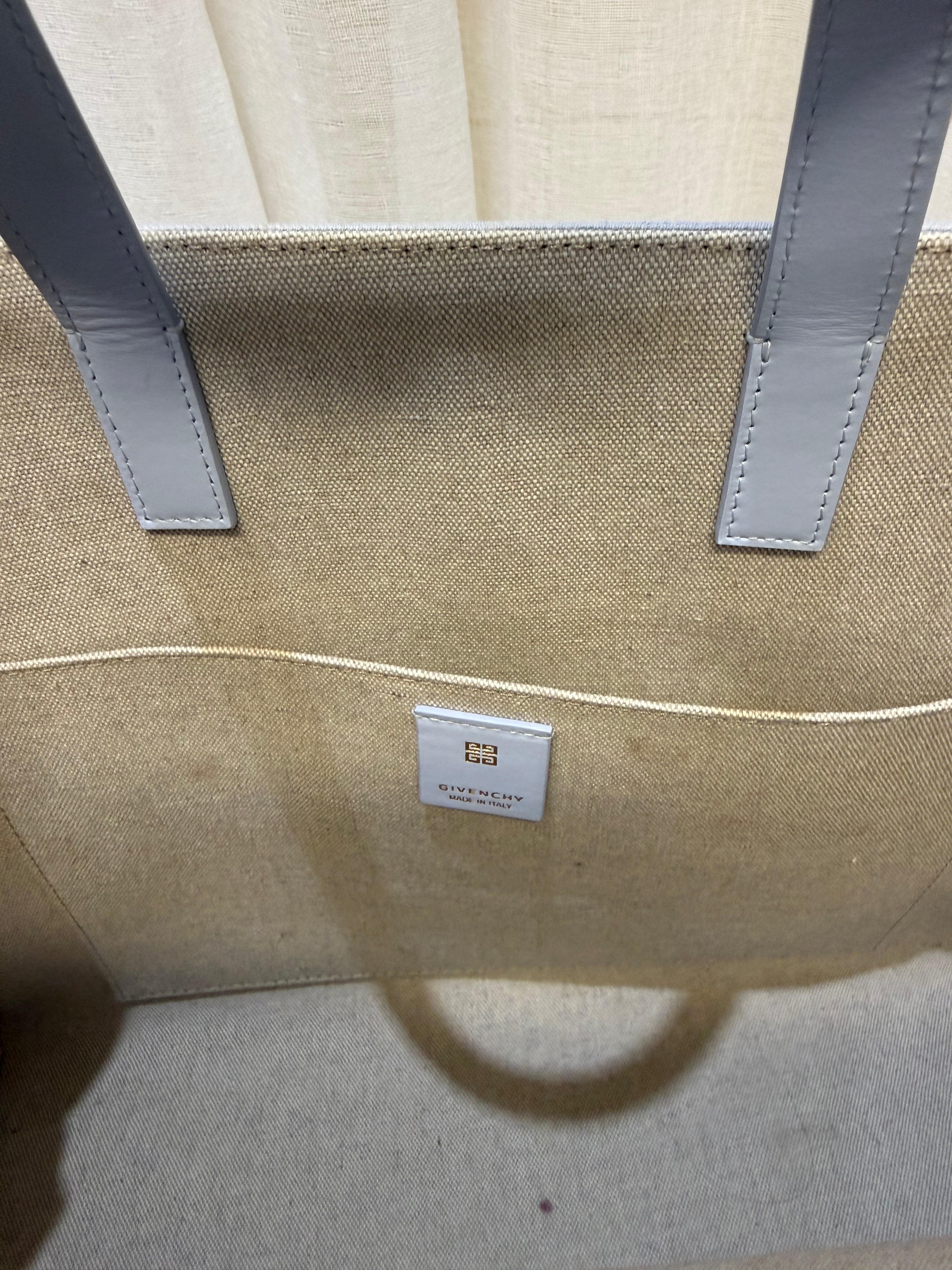 Givenchy Light Blue Canvas Medium G Tote