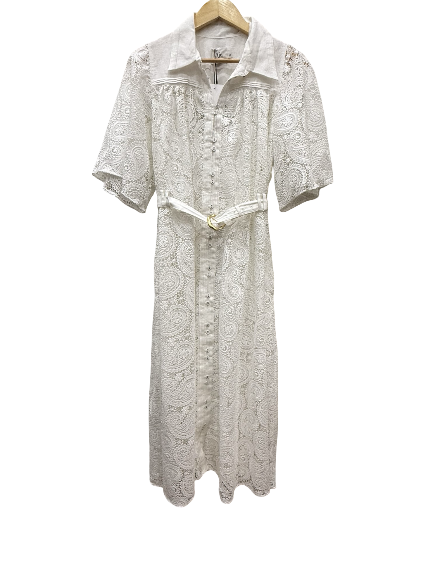 Aje White Lace Dress 10