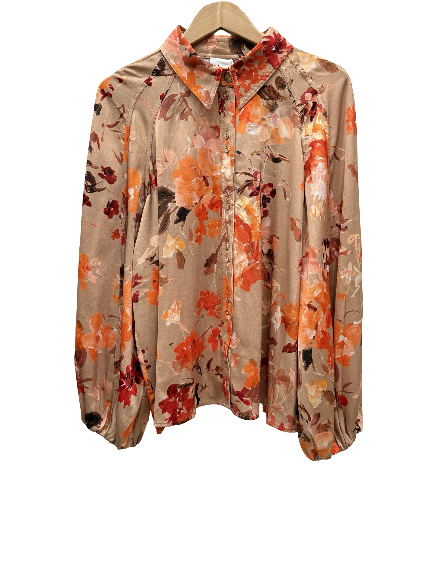 Aje Brown/Orange Flrl Shirt NWT 16