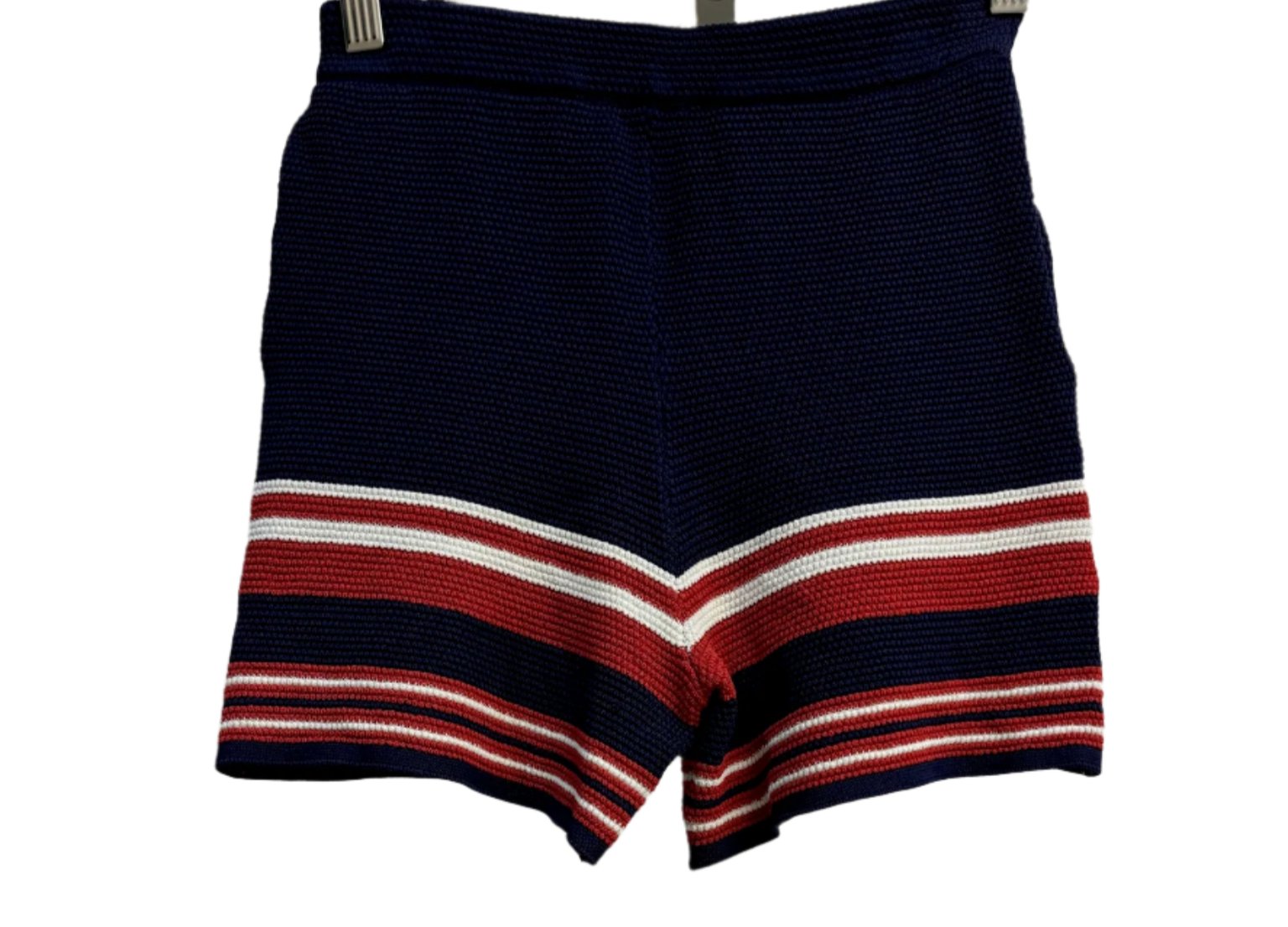 Chanel Knitted Navy/Orange Shorts 36