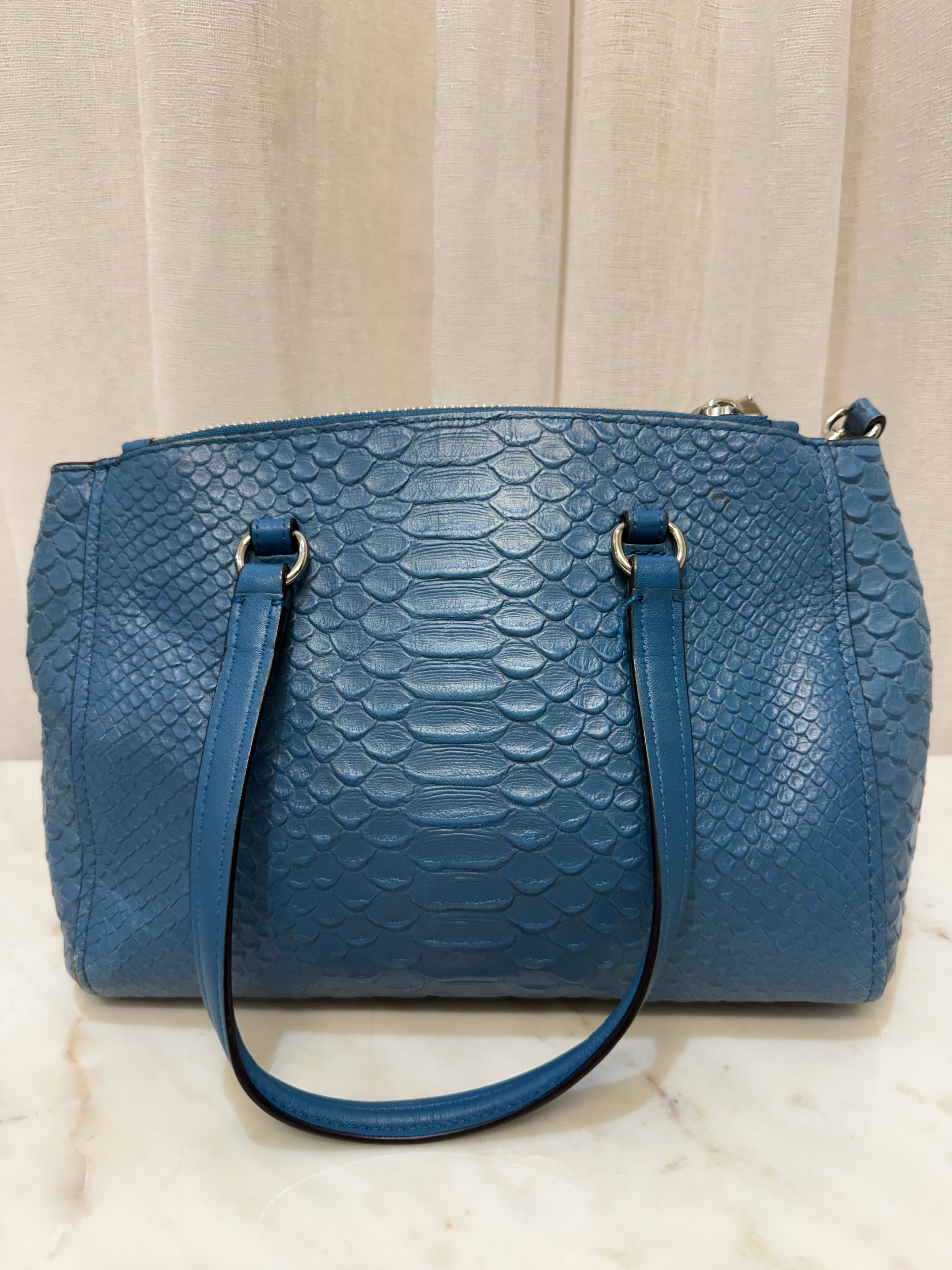 Coach Blue Crocodile Leather Bag WDB