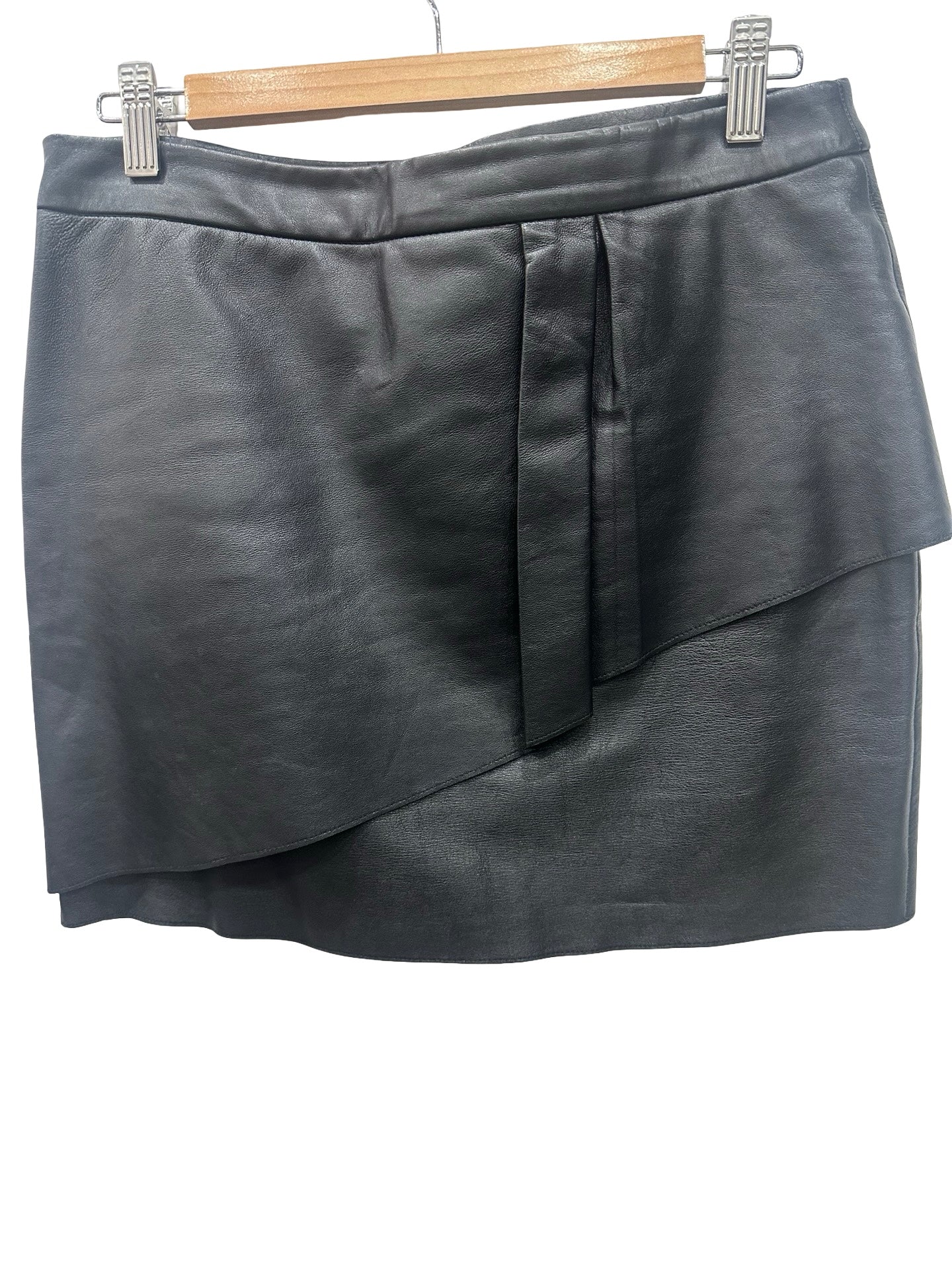 Maje Black Leather Skirt 10