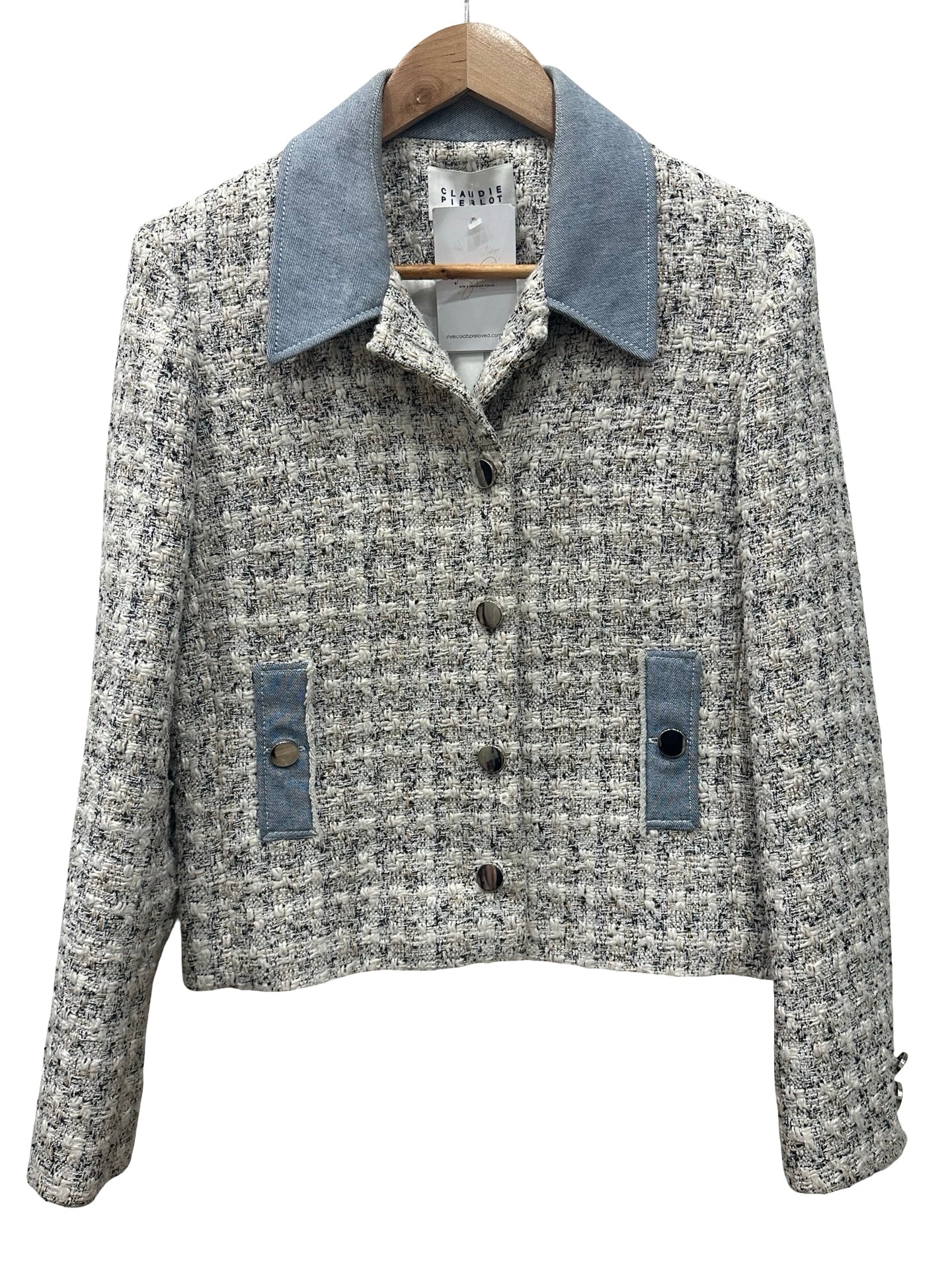 Claudie Pierlot Blue/Wte Blazer 12