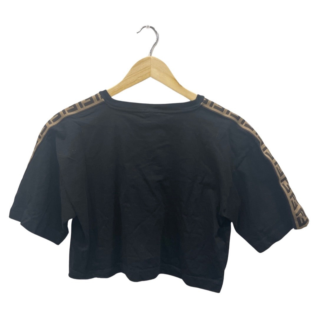 Fendi Black Cropped T-Shirt L AS IS