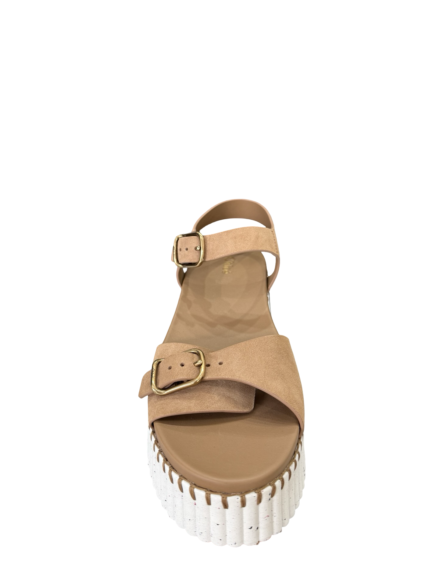 Chloe Brown/Wte Wedges 39 WB