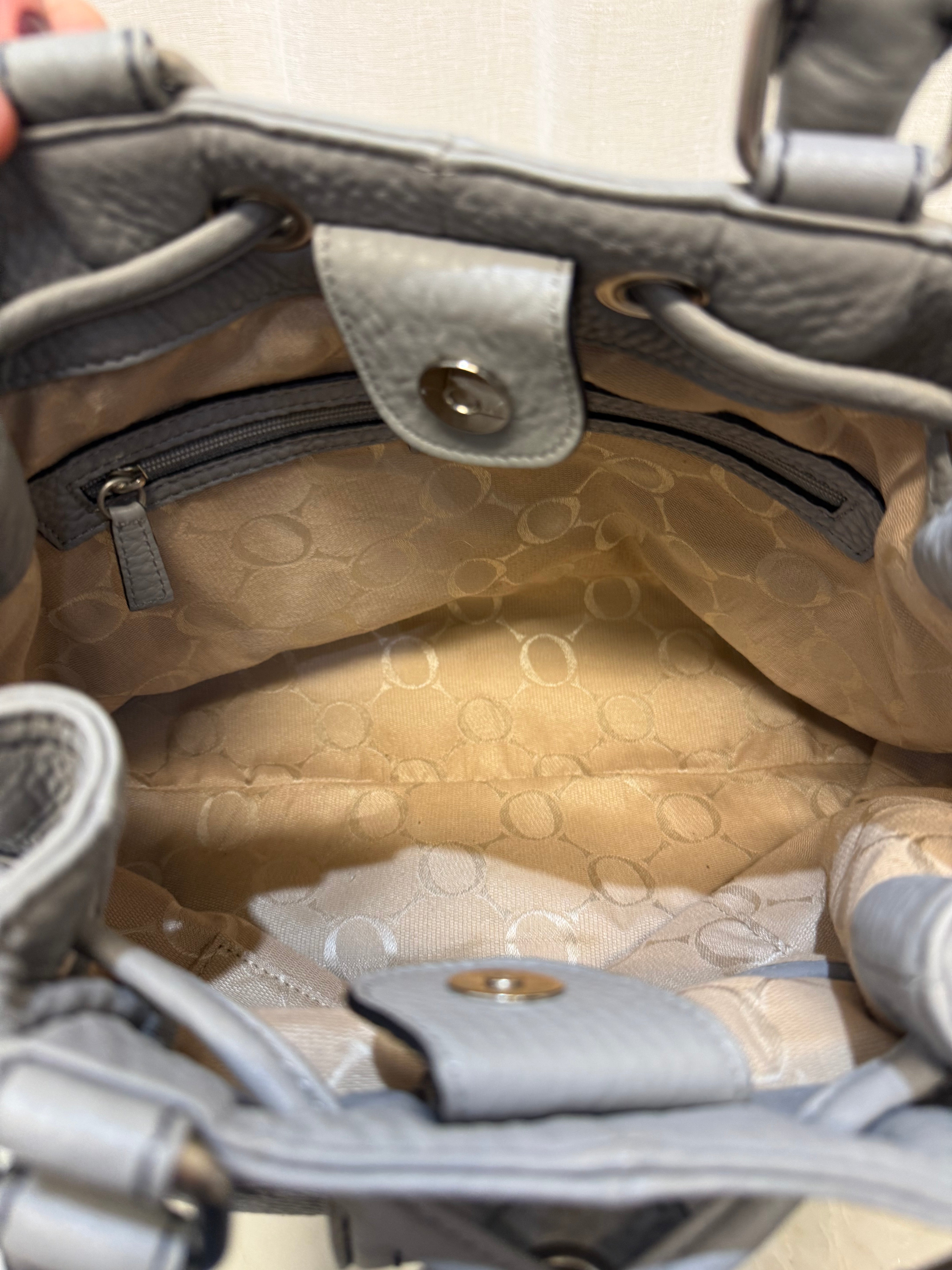 Oroton Grey Leather Handbag