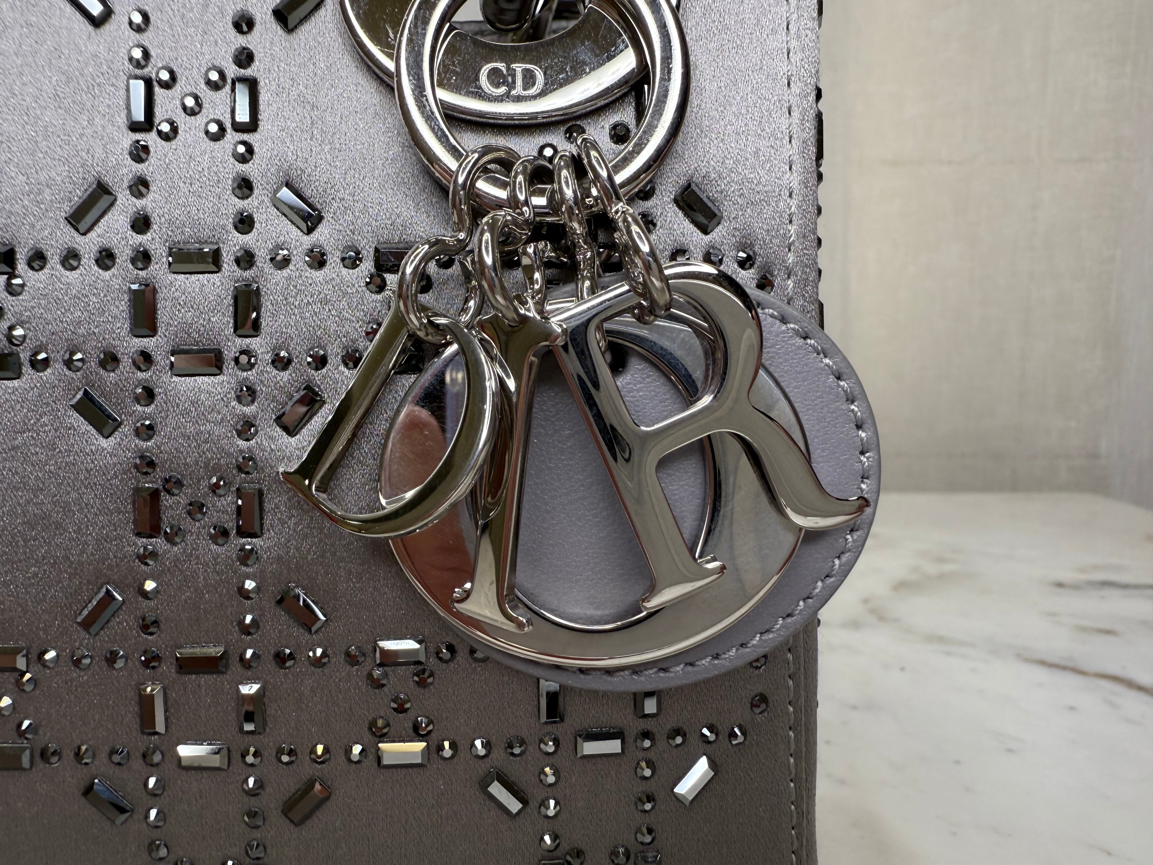 Dior Grey Mini Lady Dior Bag