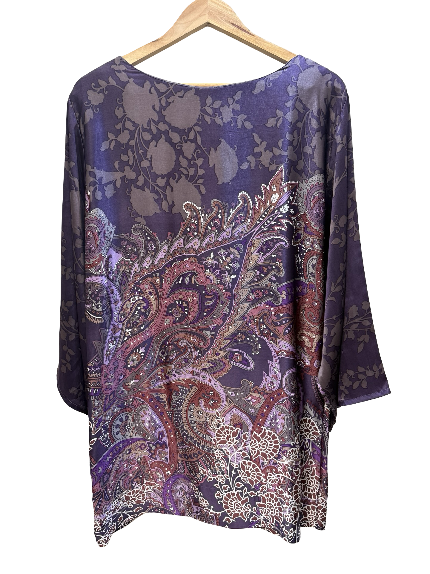 Hoss Purple Paisley Silk Dress O/S