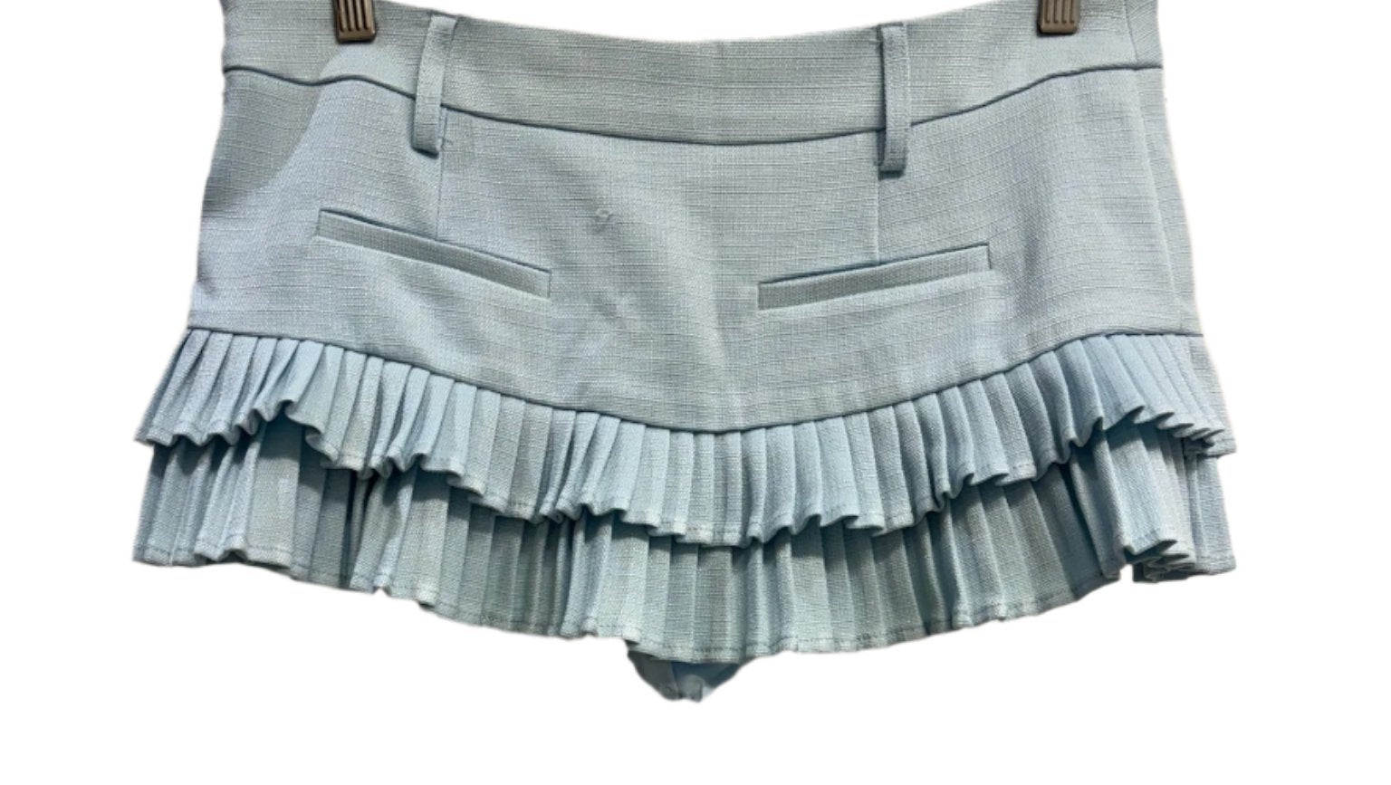 Lioness Pale Blue Ruffle Mini Skirt XS NWT