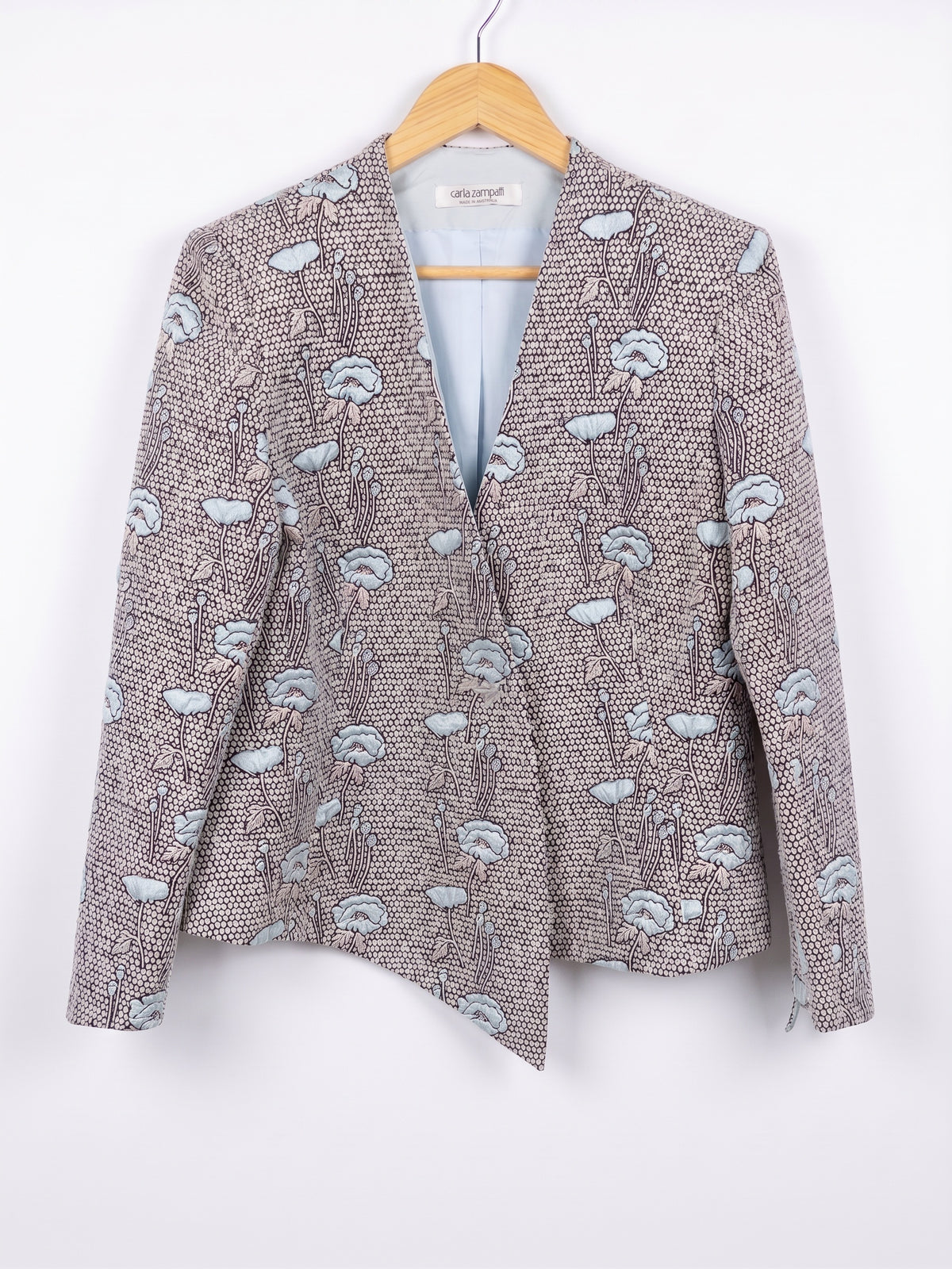 Carla Zampatti Blue Floral Blazer 12