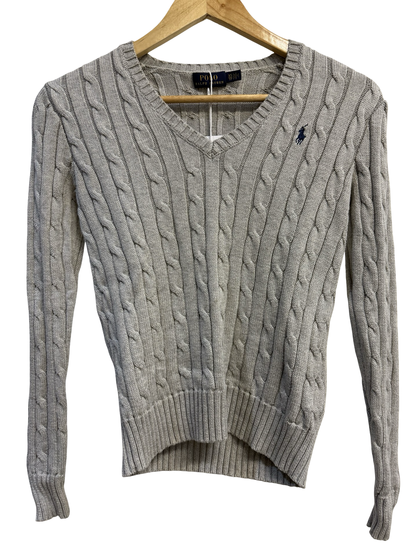 Ralph Lauren Grey V-Neck Top XS