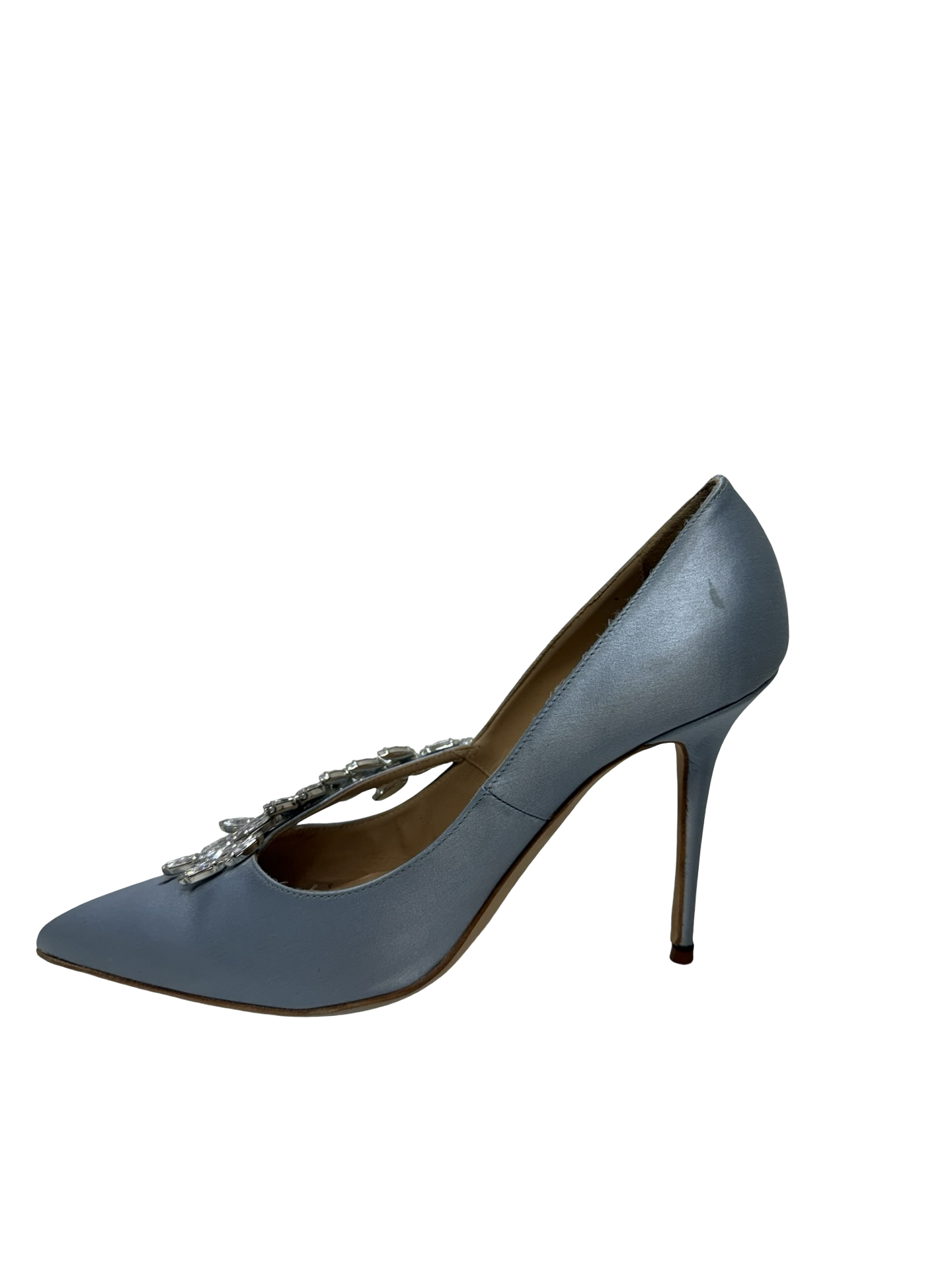 Manolo Blahnik Grey Satin Heels 37 WB