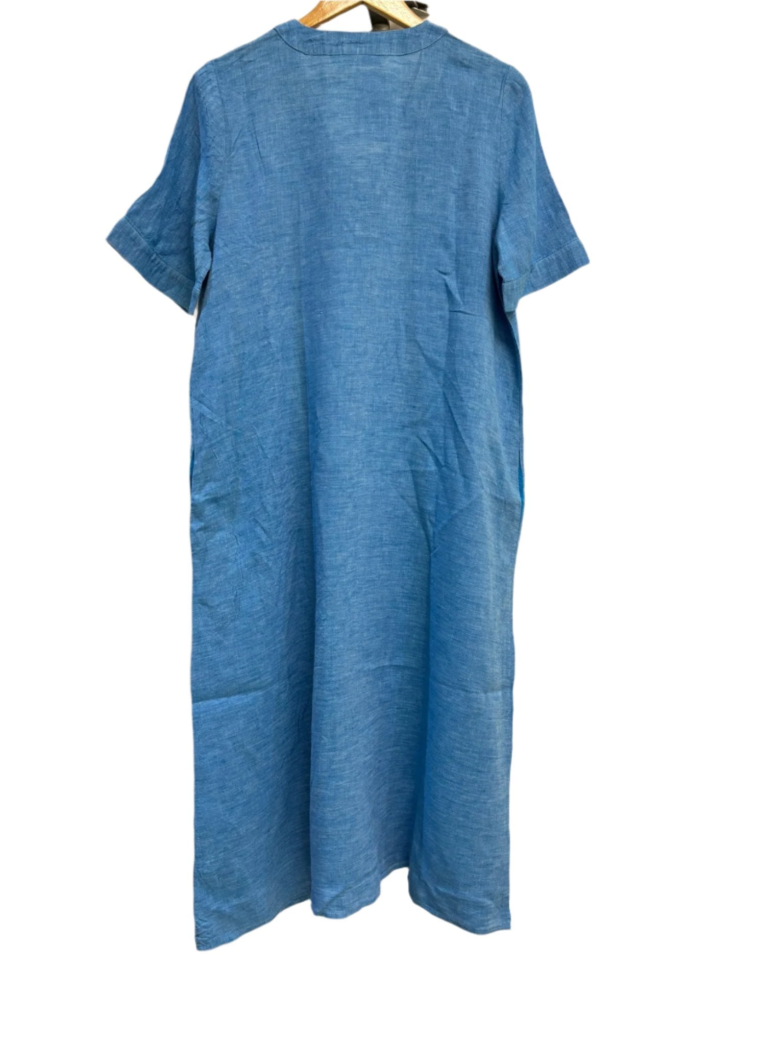 Blue Illusion Linen Dress M