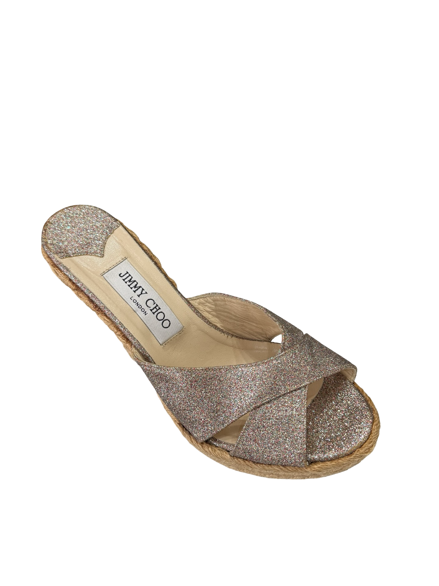 JIMMY CHOO LUREX WEDGE 39