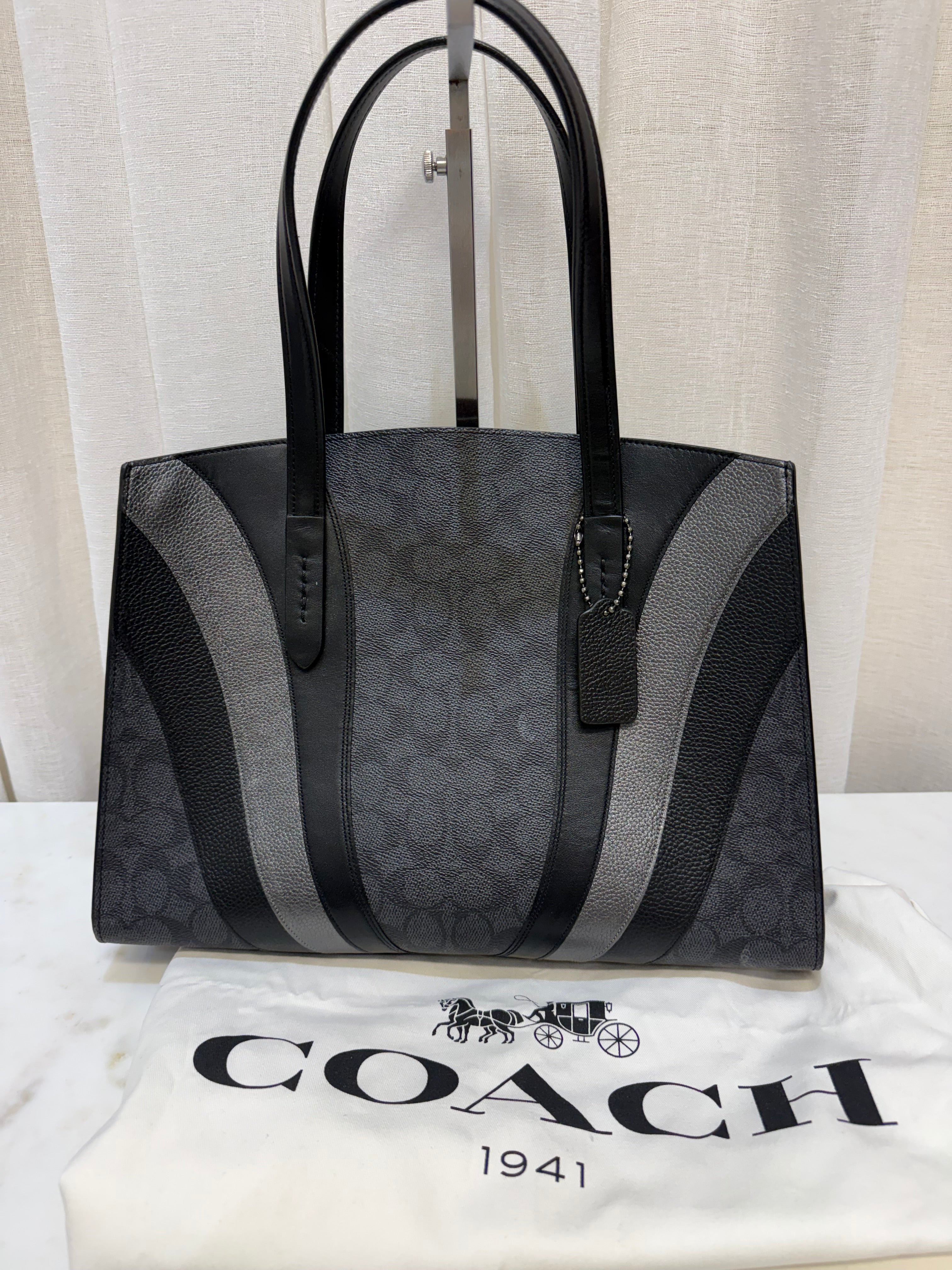 Coach Black Stripe Tote Bag