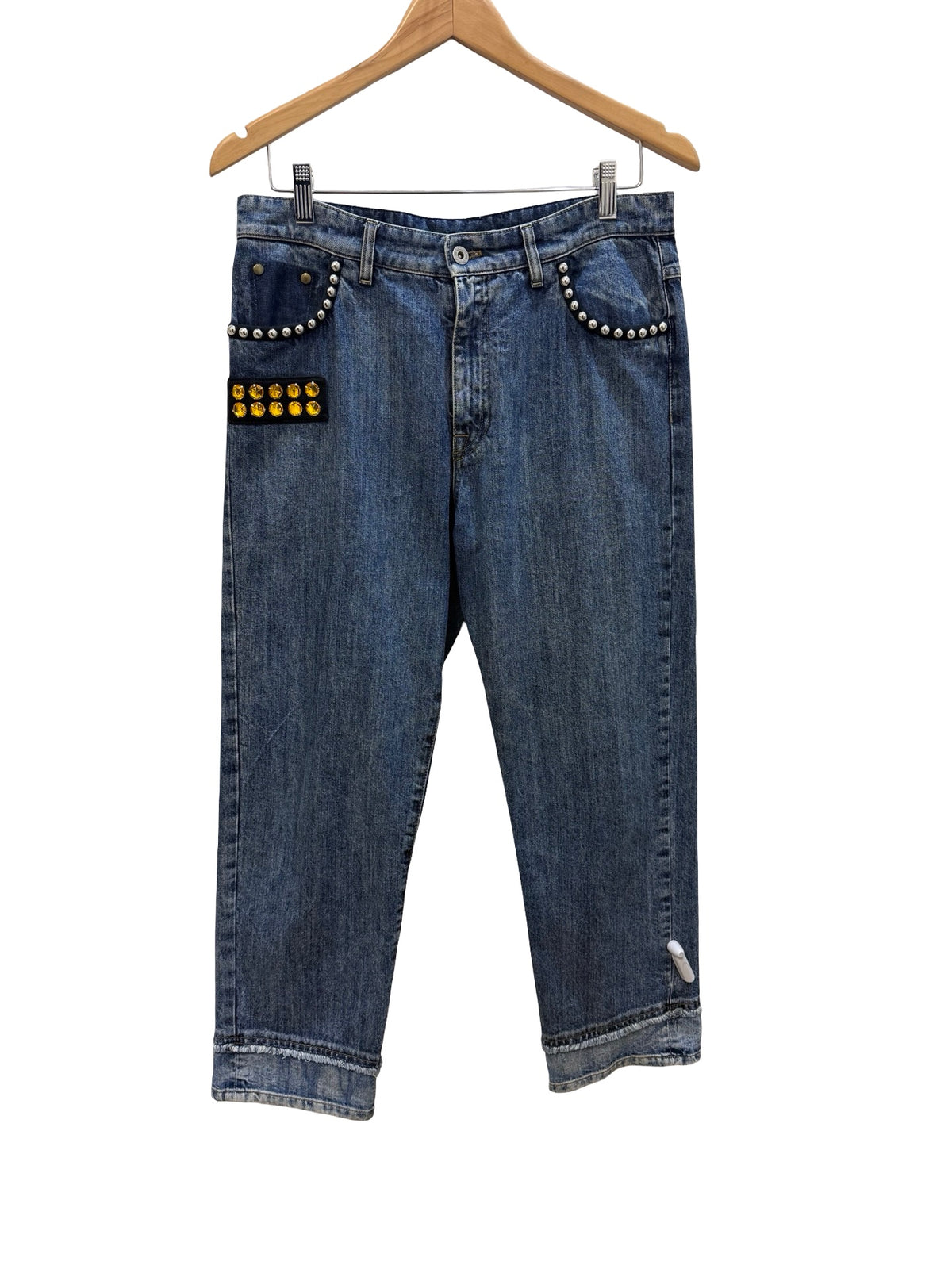 Miu Miu Blue Embellished Jeans 27