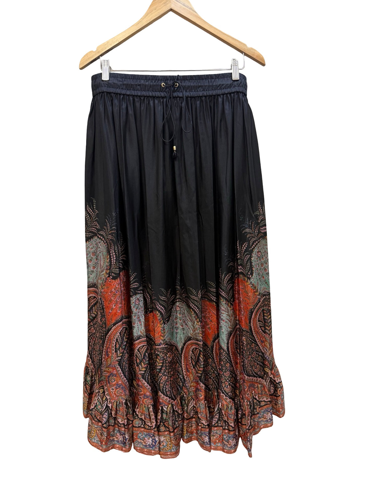Zimmermann Black Paisley Silk Skirt 3