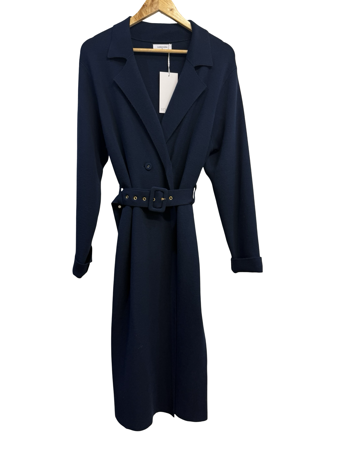 Alessandra Navy Knit Coat XL
