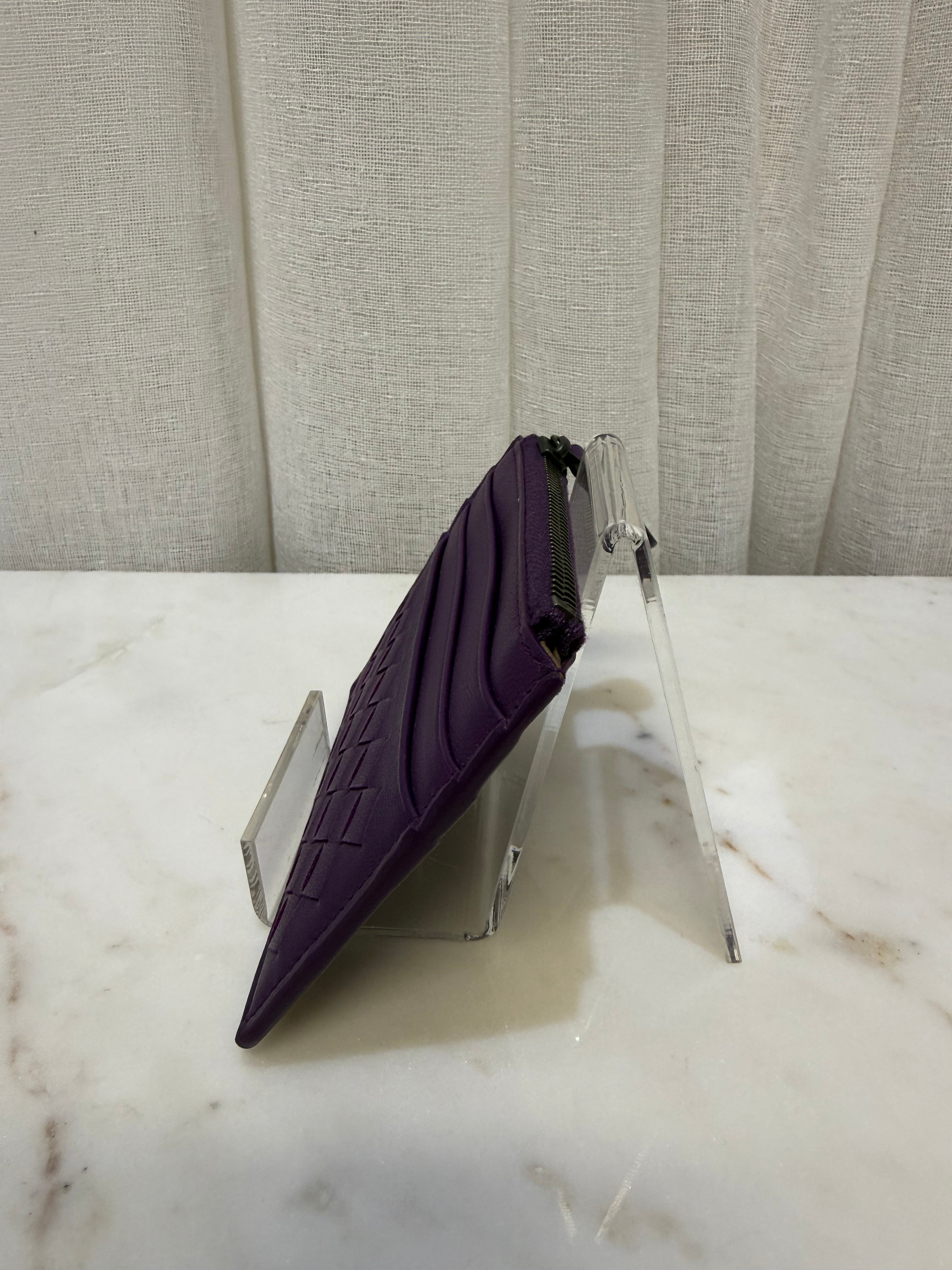 Bottega Purple Card Wallet With Zip