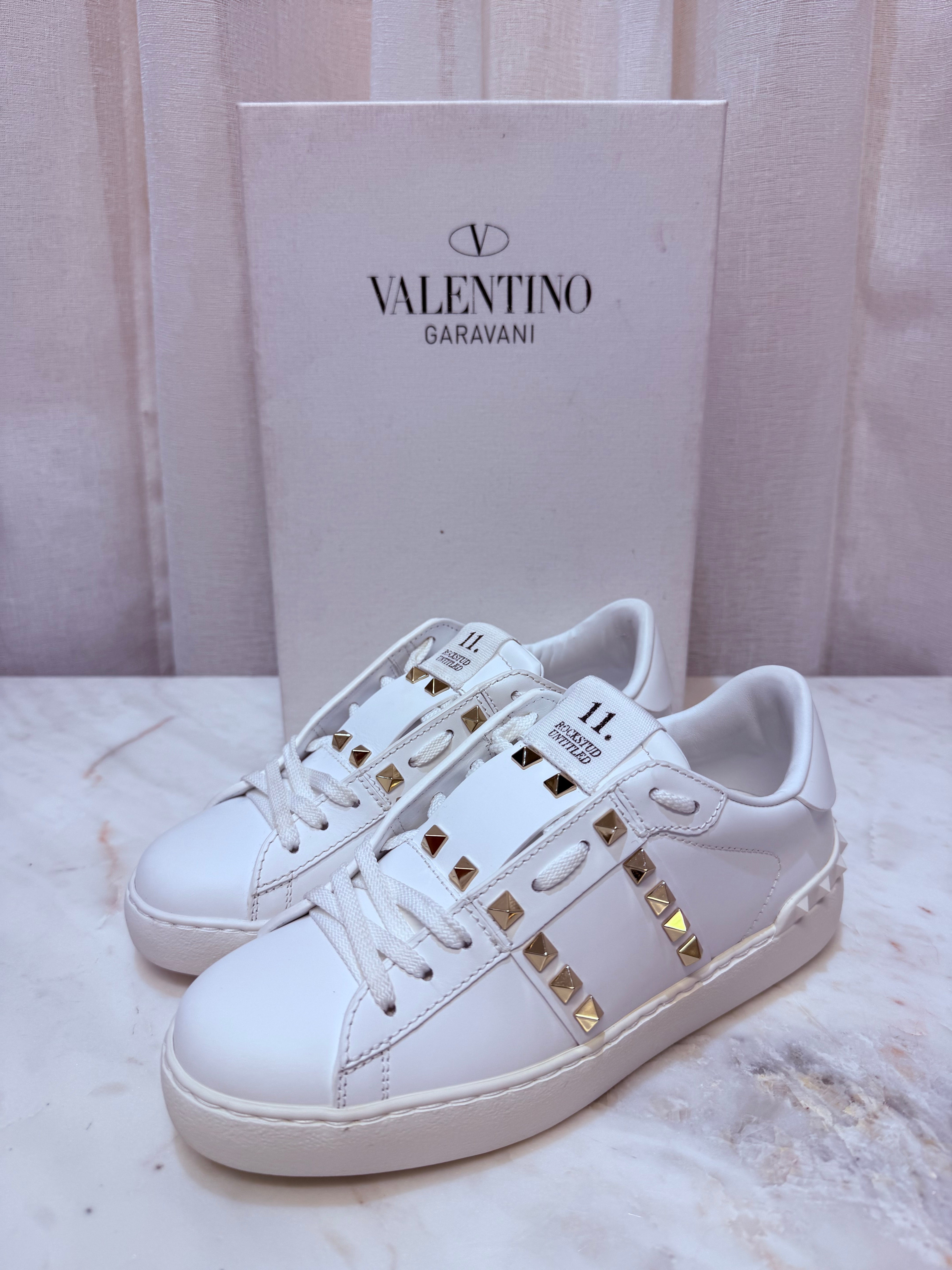 Valentino White Rockstud Sneaker 36