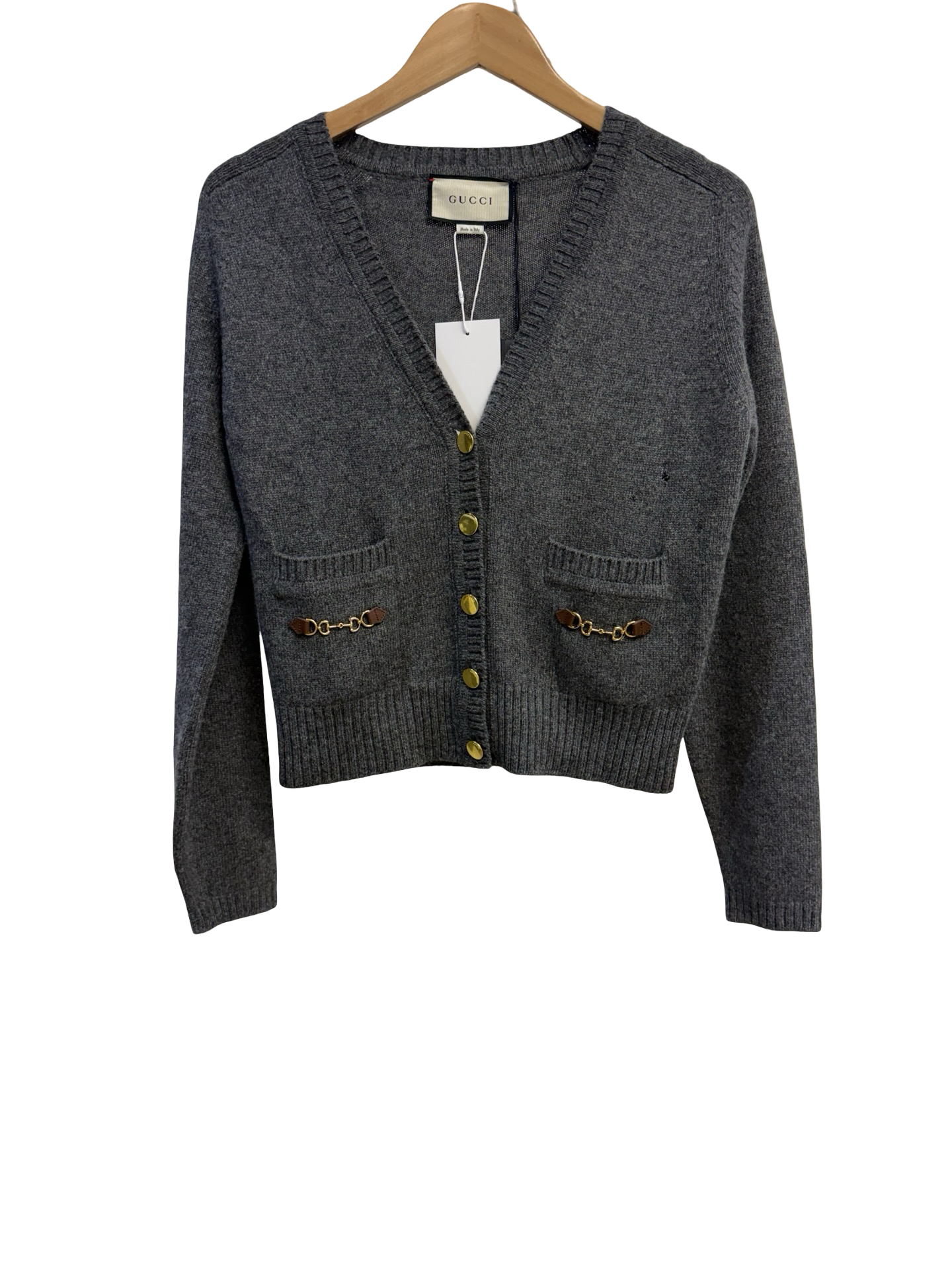 Gucci Grey Knit Cardigan XS *AS IS
