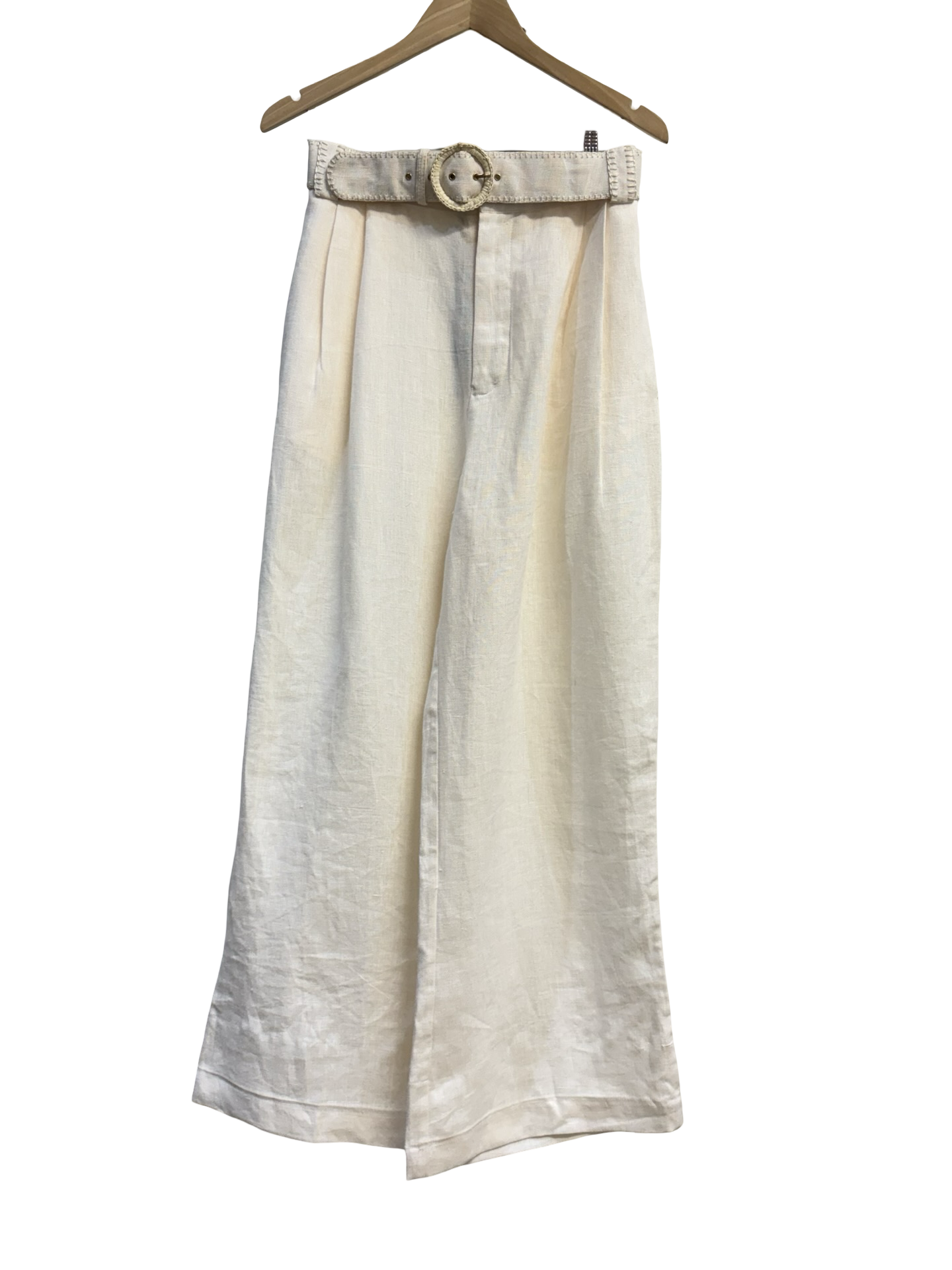Lulu Zagame White Linen Pants 2 NWT