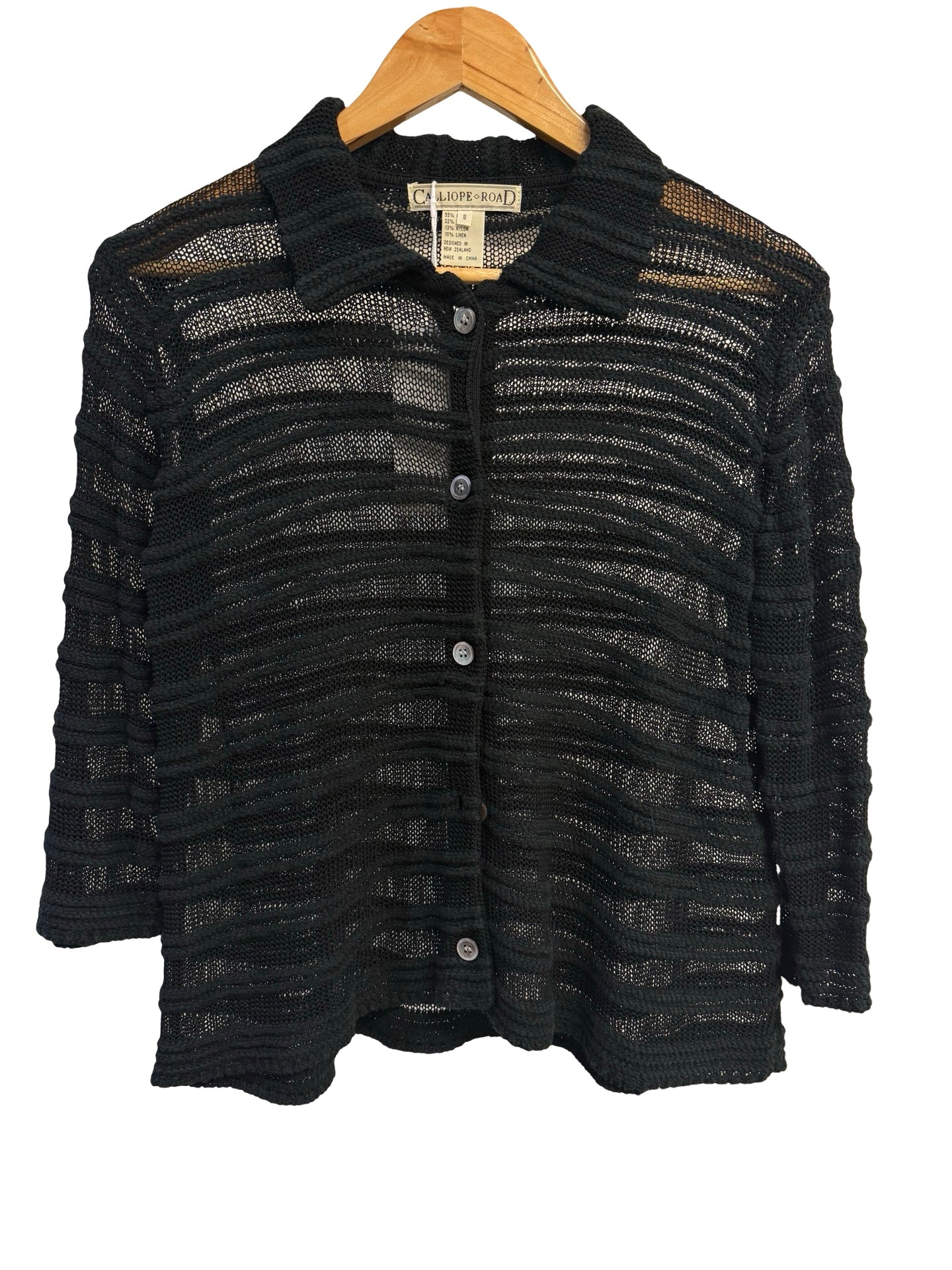 Calliope Road Black Sheer Cardigan S