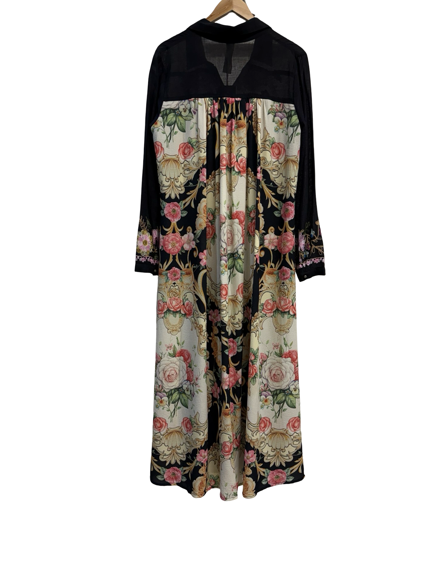 Arata Silent Journey Blk Flr Coat OS