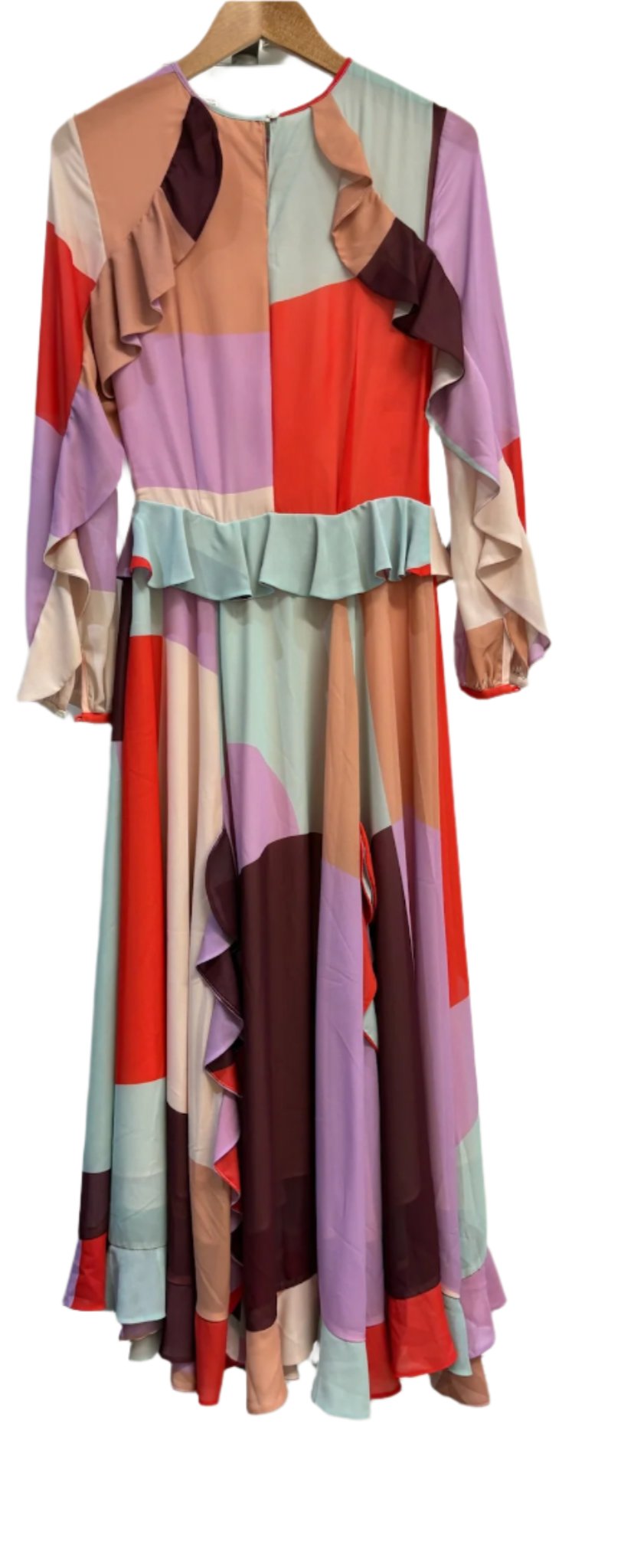 Silk Multi Coloured L/S Dress 36