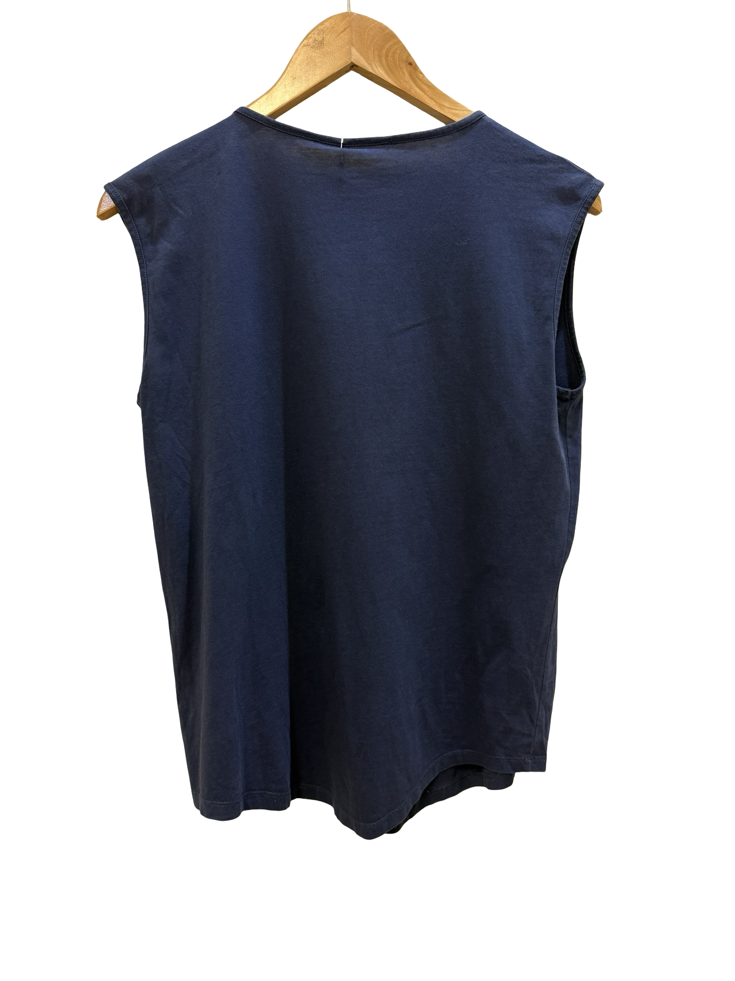 BALMAIN EPAULETTE BLUE TEE 38