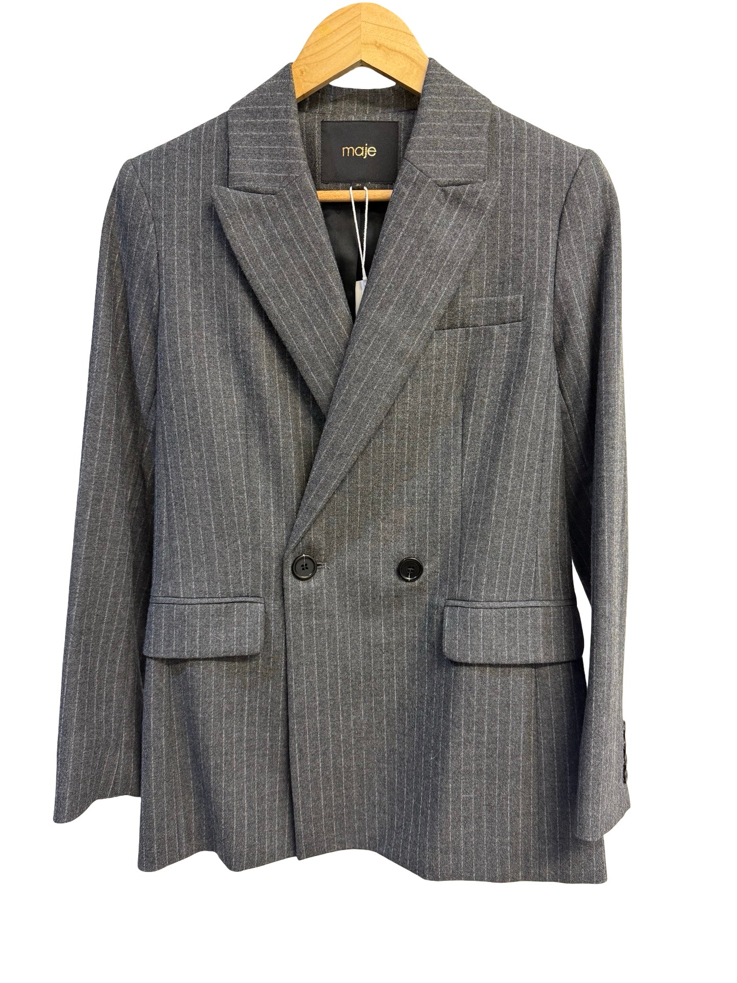 Maje Grey Pinstripe Blazer 36
