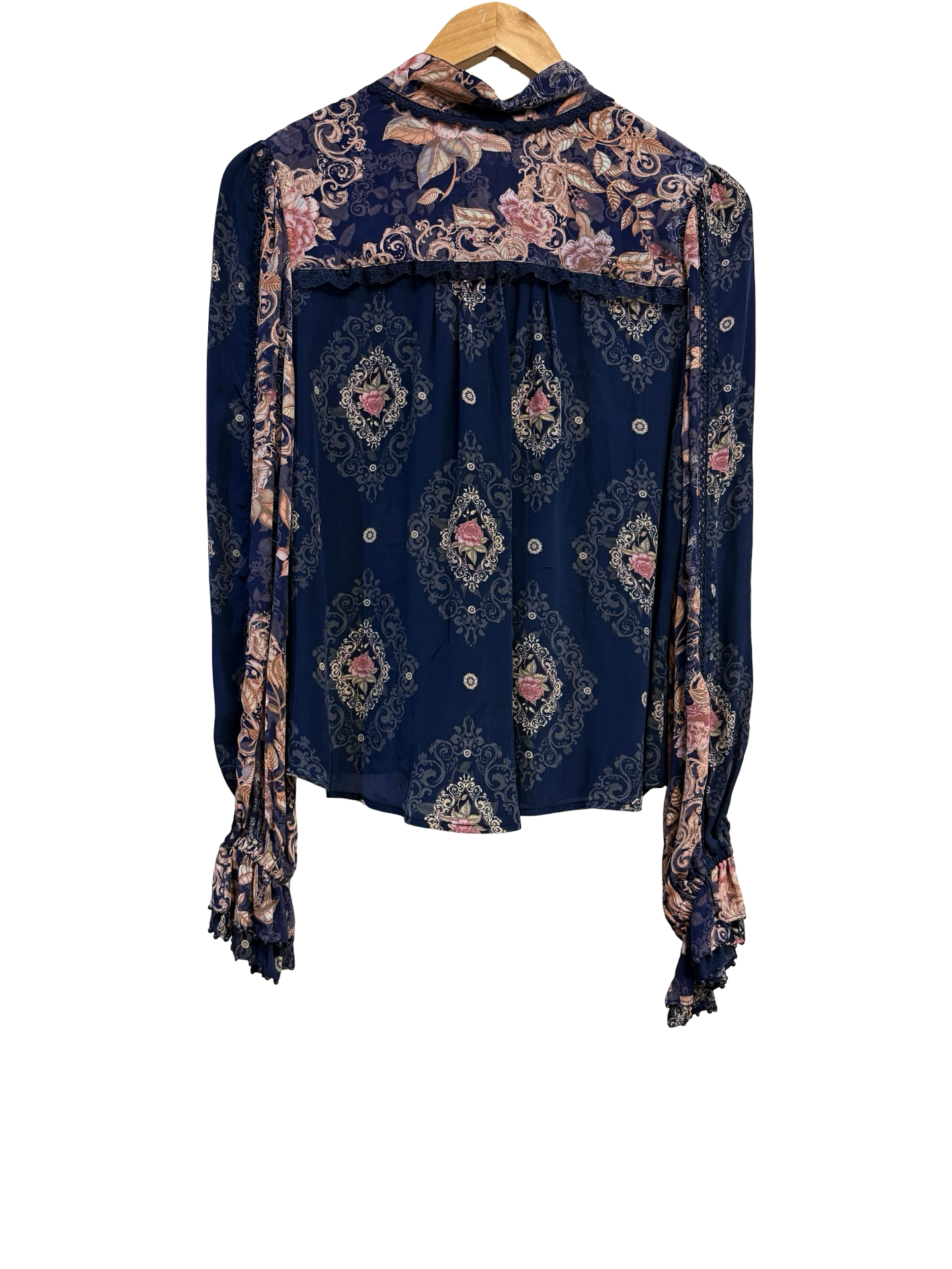 Lulu Zagame Blue Flrl Shirt 1 NWT
