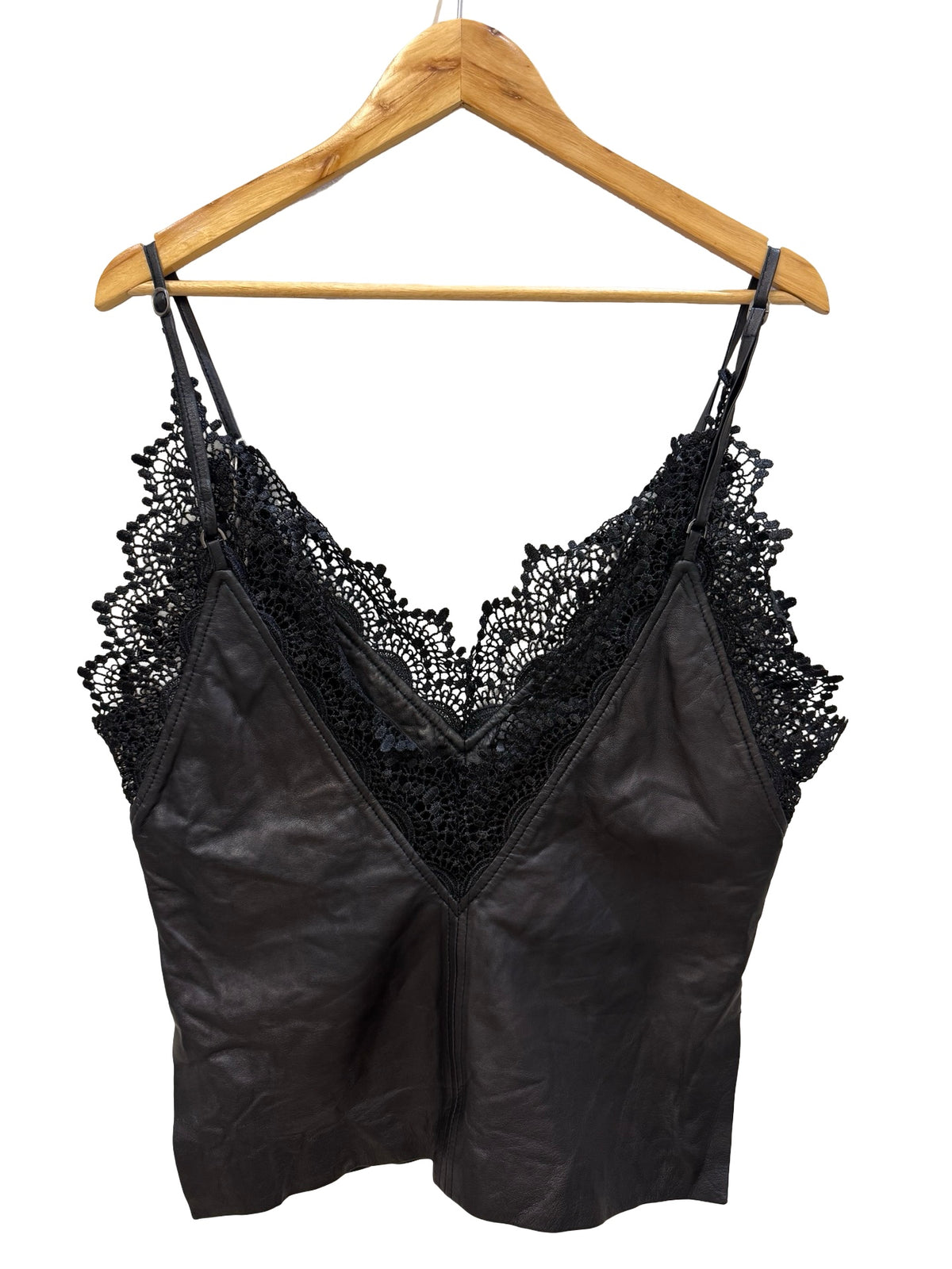 Muubaa Black Lace Trim Top UK 8