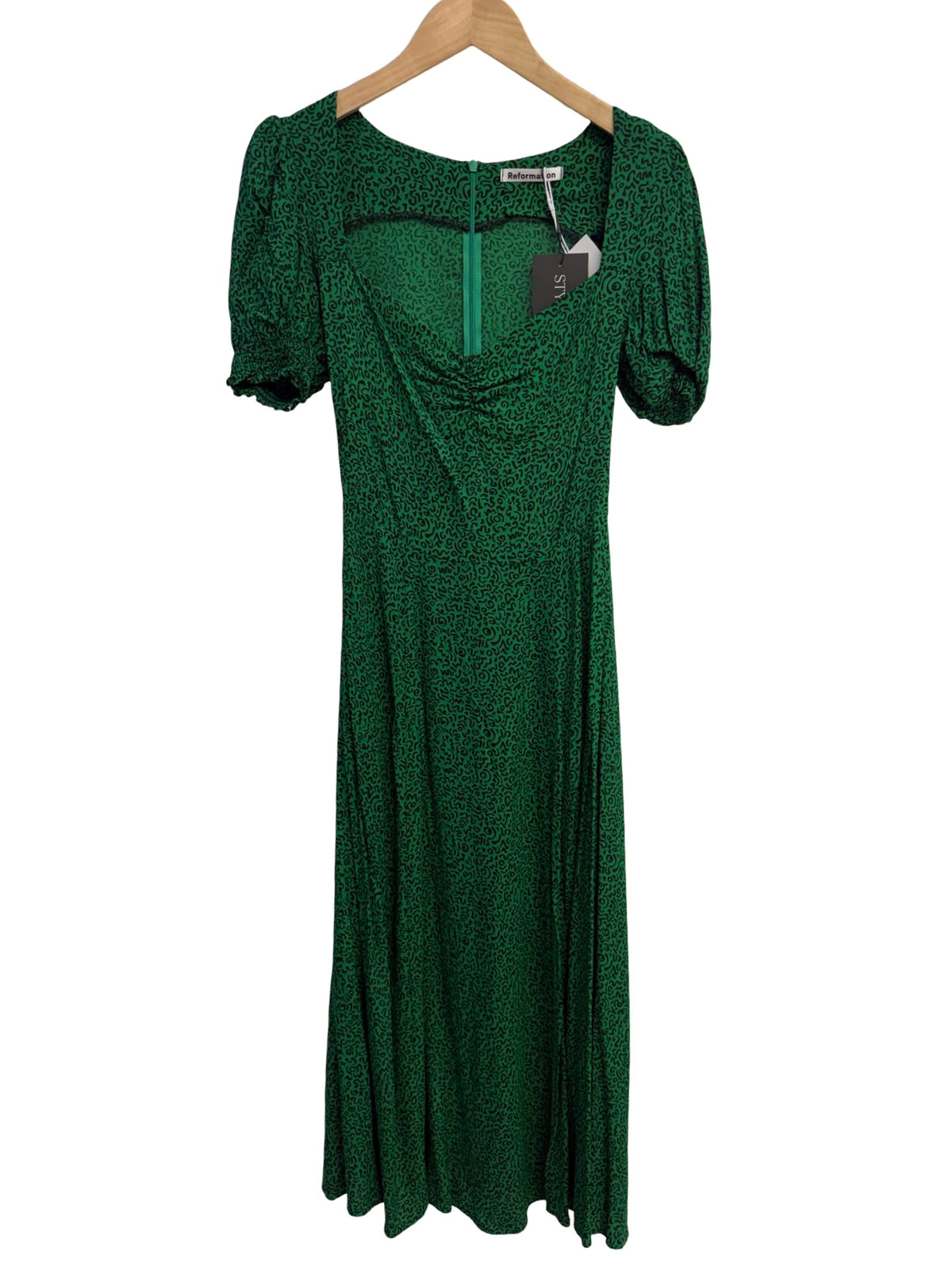 Reformation Green Midi Dress S