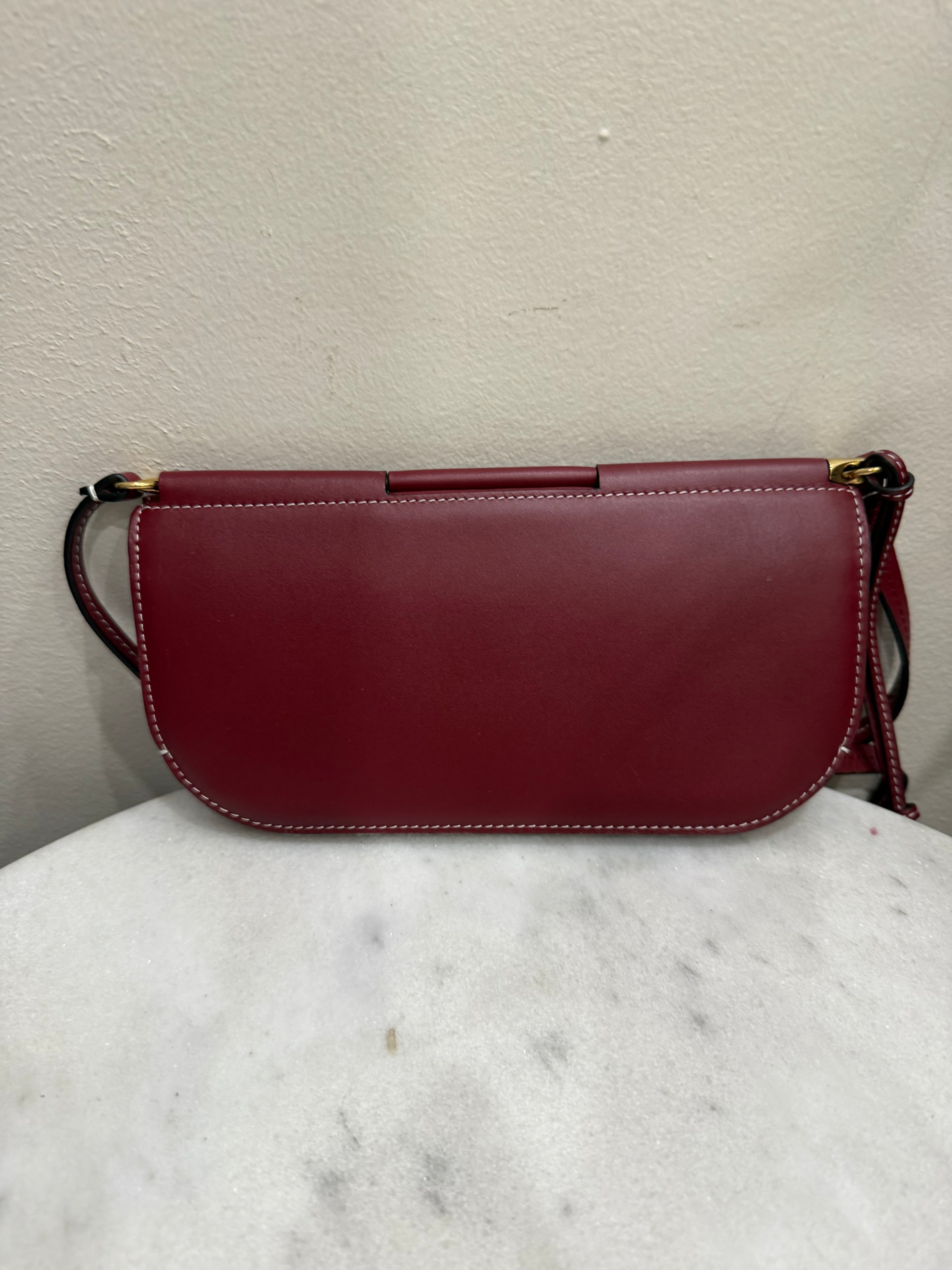 Loewe  Bordeaux Red Leather Wallet Handbag