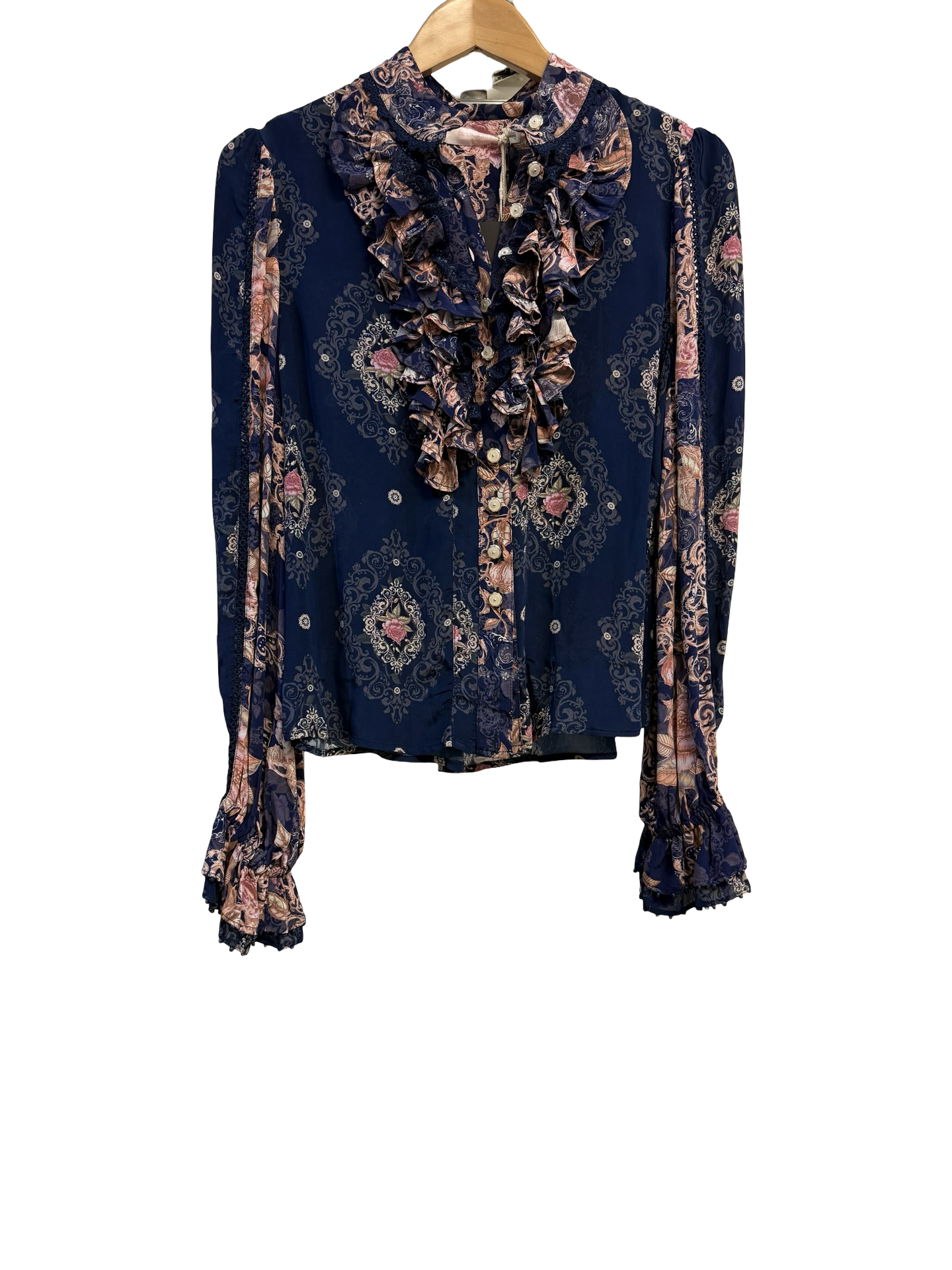 Lulu Zagame Blue Flrl Shirt 1 NWT